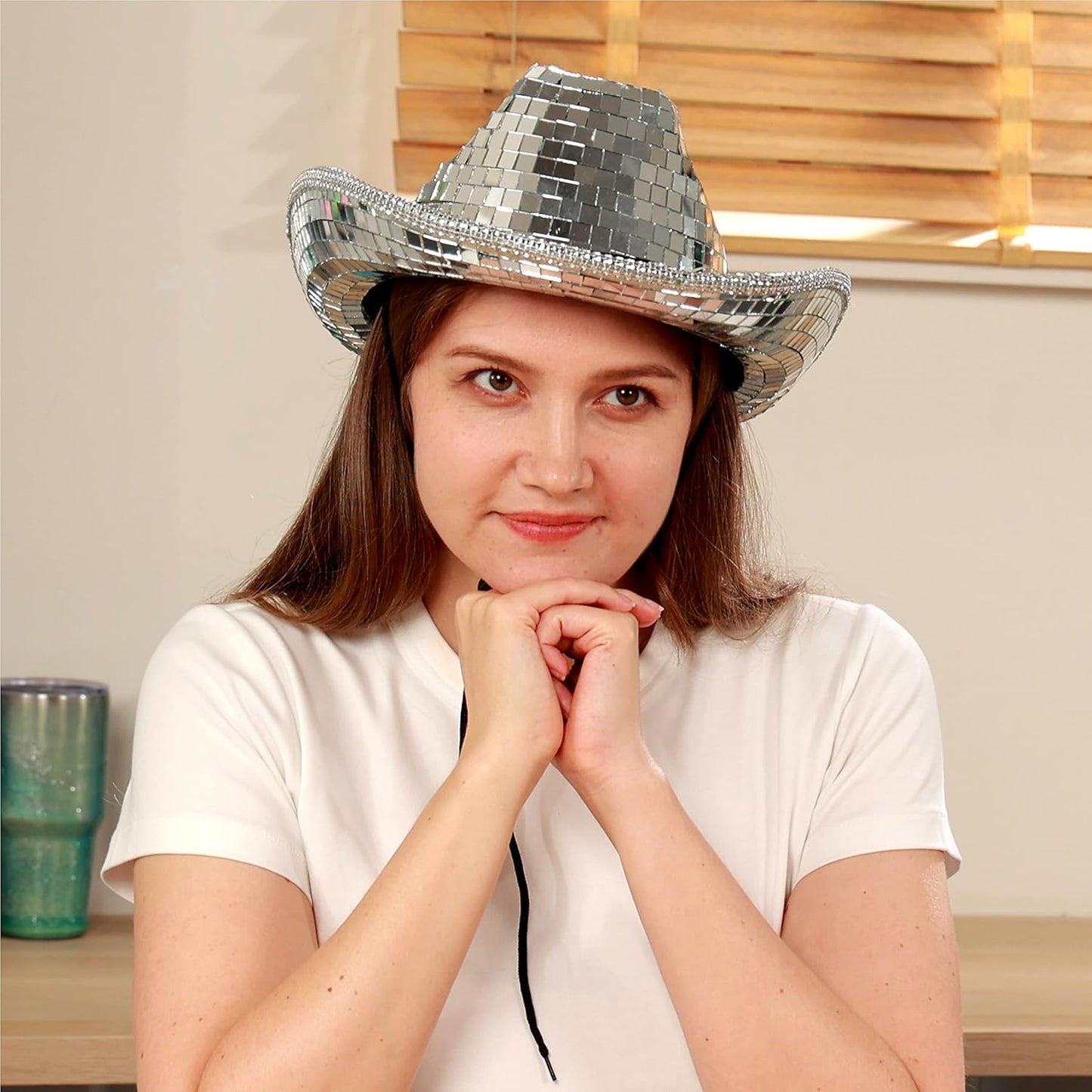 PP OPOUNT 1050 PCS Disco Ball Tiles, 10 x 10 mm Self-Adhesive Disco Tapes for DIY Craft Decoration, Small Mirror Tiles for Disco Balls, Art Collage, Indoor Outdoor Decoration(Silver)