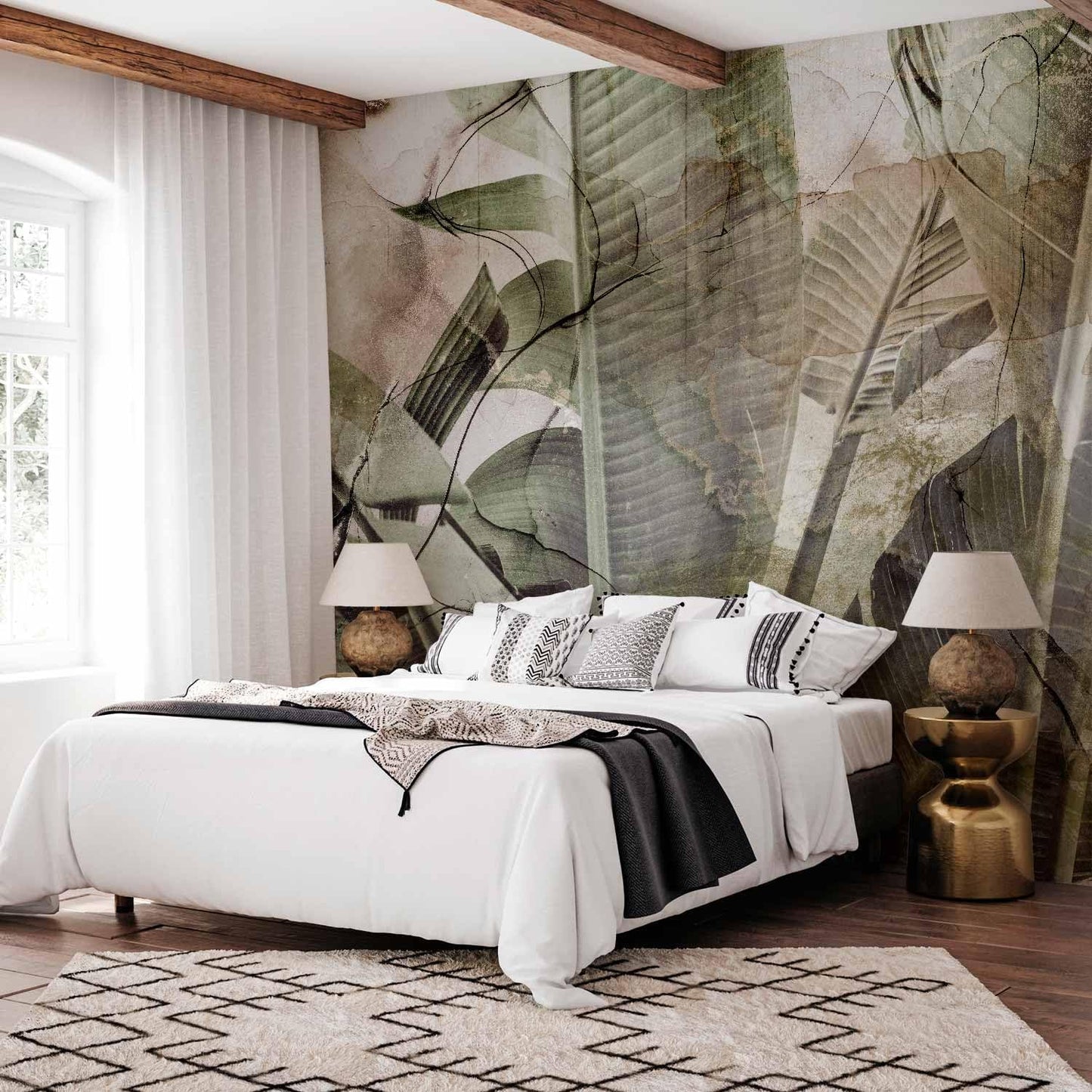 artgeist Wall Mural Tropical Leaves 138x101 in - XXL Non-Woven Wallpaper Fleece Wall Decor Photo Print Picture Image Design Plant Jungle Nature Like Painted b-C-0776-a-a