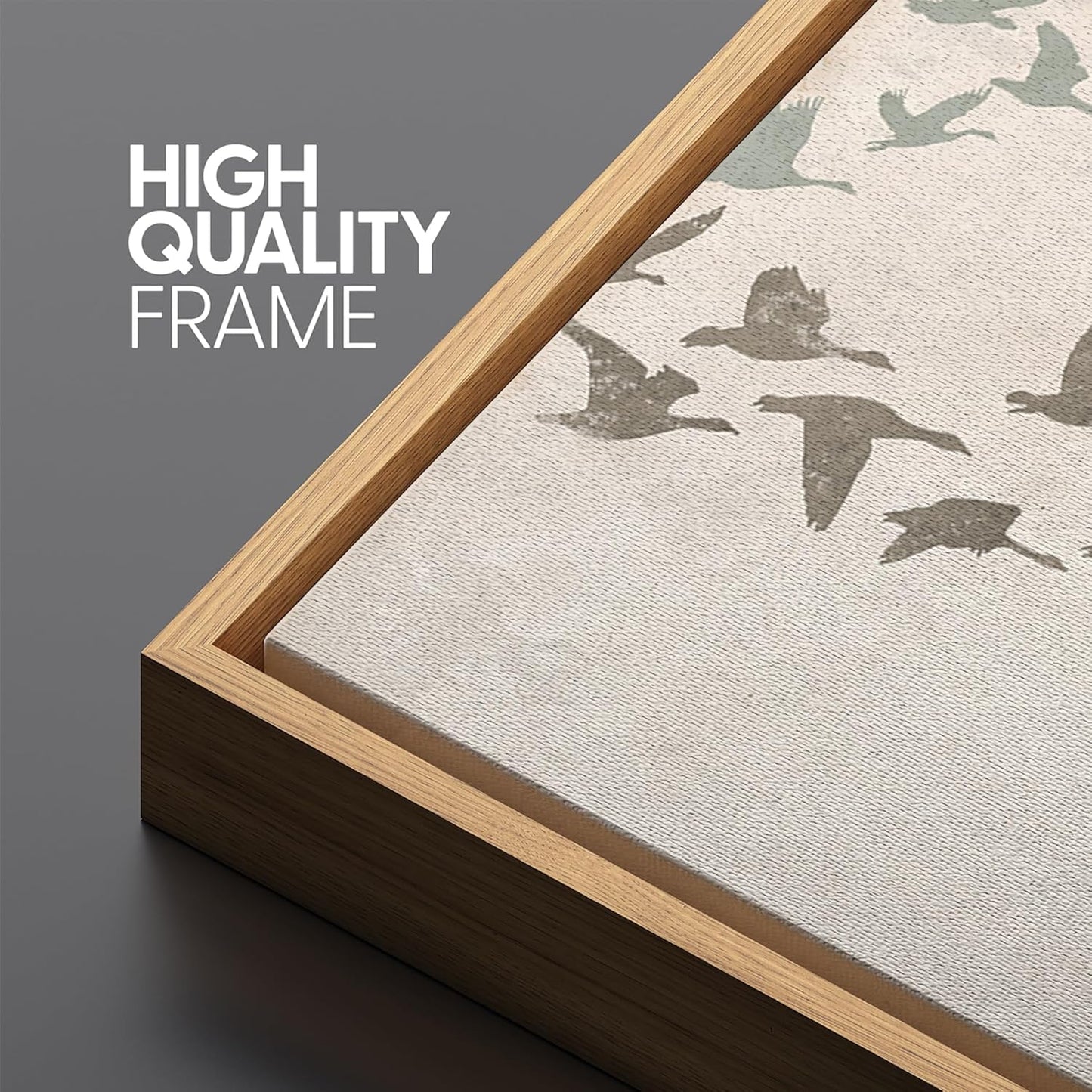 MUDECOR Extra Large Framed Canvas Print Wall Art Wild Freedom Assorted Birds in Flight Antique Retro Fine Art Illustrations Decorative Colorful for Bedroom - 60"x30"