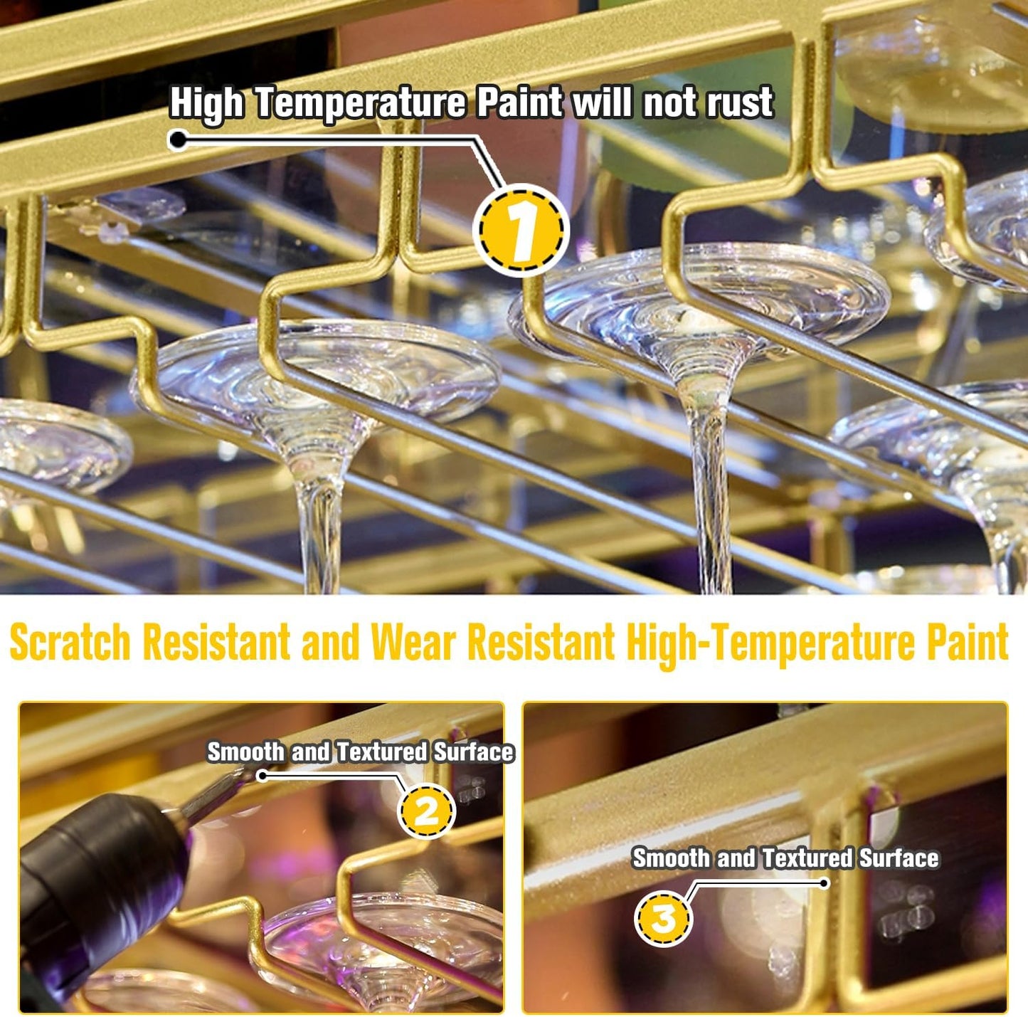 Ceiling Wine Rack&Hanging, Adjustable Hanging Wine Rack with Acrylic Board for Bar Cafe Kitche, 39.4''x13.8'' Iron Hanging Wine Glass Racks, Wine Bottle, Goblet Stemware Rack, Mug Rack-Gold