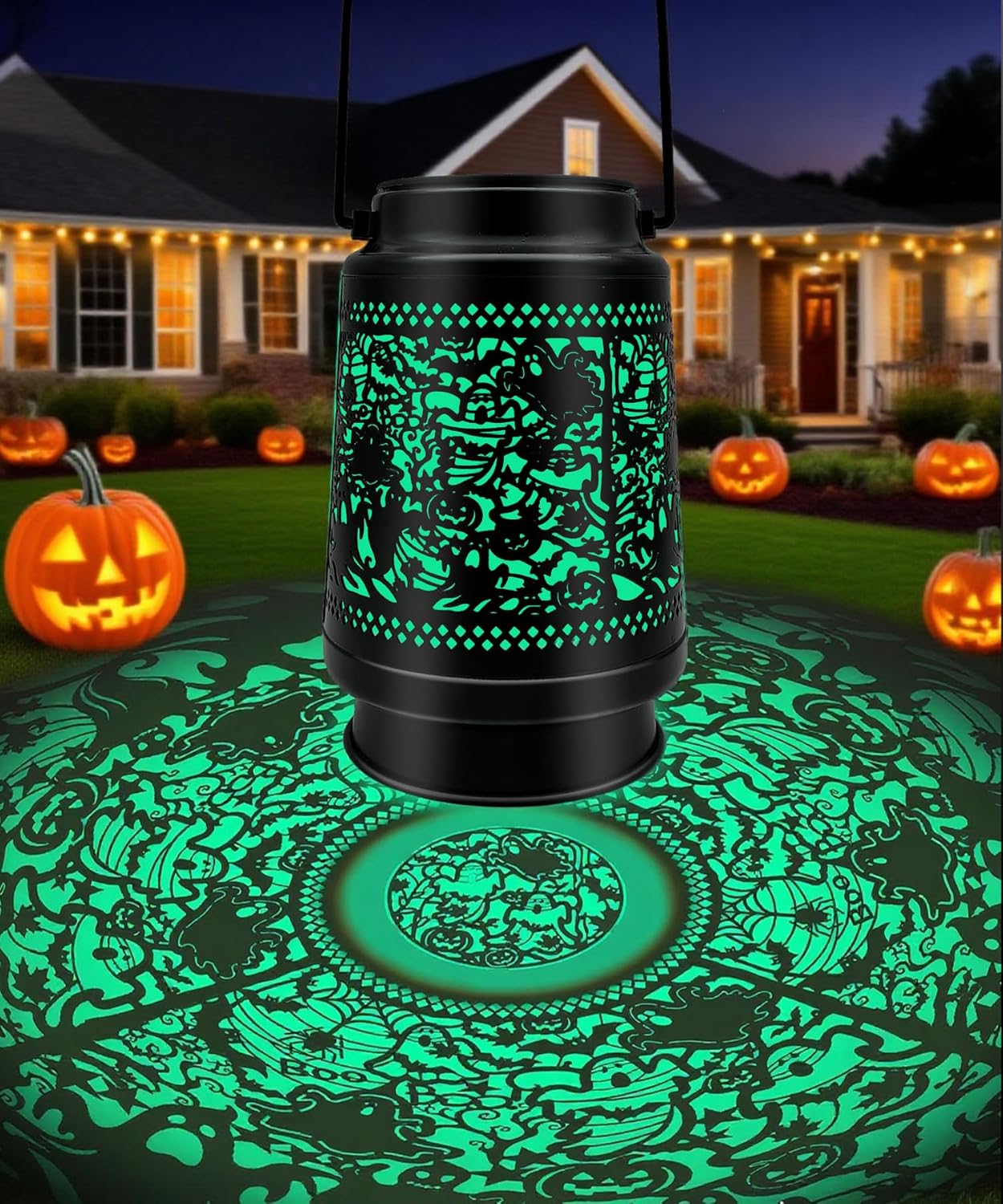 Halloween Decor Solar Lanterns Outdoor Waterproof Halloween Decorations Scary Ghost Spooky Lights for Garden, Patio, Yard, Lawn Porch Hanging Solar Lights Unique Gifts for Outdoor Decor