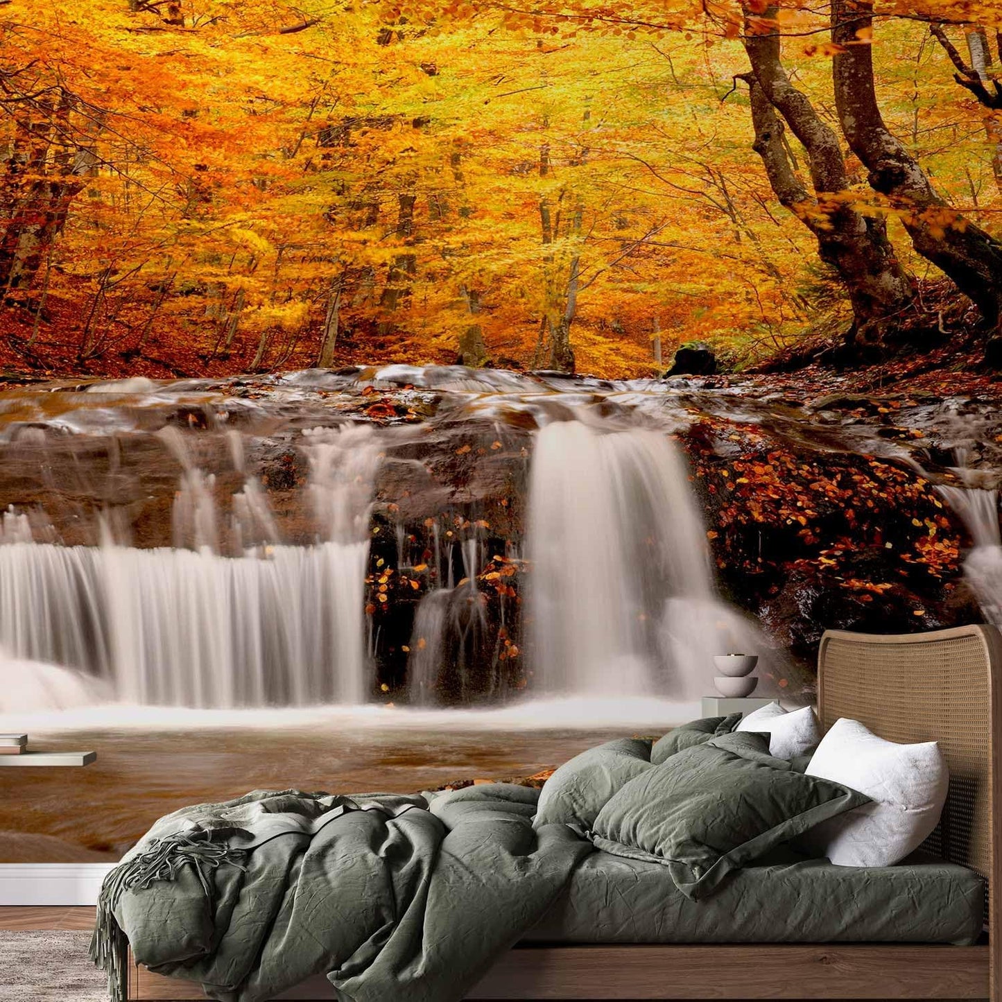 artgeist Premium Wall Mural Waterfall 216x98 in - Non-Woven Photo Wallpaper Art Print Fleece Wall Mural Decoration Poster Picture Design Nature Landscape Forest Tree c-B-0472-a-a