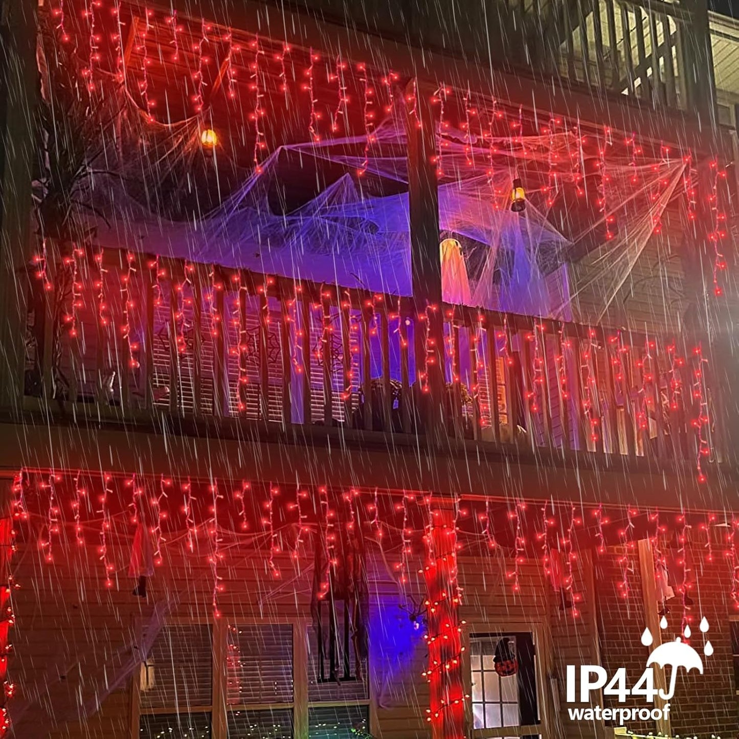 YEGUO 33ft 400 LED Red Icicle Lights for Outside, 80 Drops Icicle Christmas Lights with 8 Modes, Connectable Icicle String Lights with Memory Timer