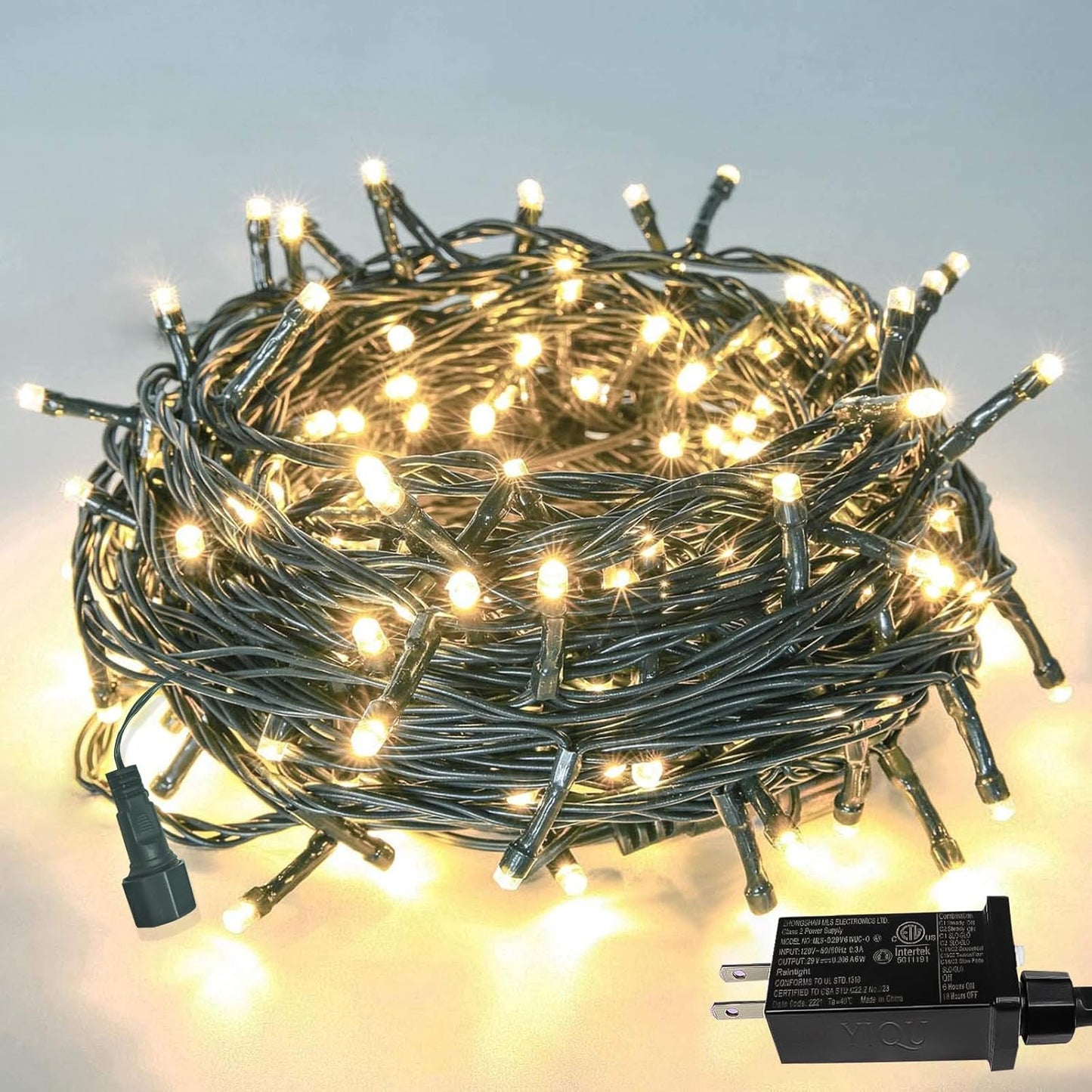 Upgraded 75.8 FT 200 LED Christmas String Lights Outdoor/Indoor, Timer & Memory Function & 8 Modes, Extendable Green Wire Waterproof Fairy String Lights for Xmas Tree Holiday Party Garden (Warm White)
