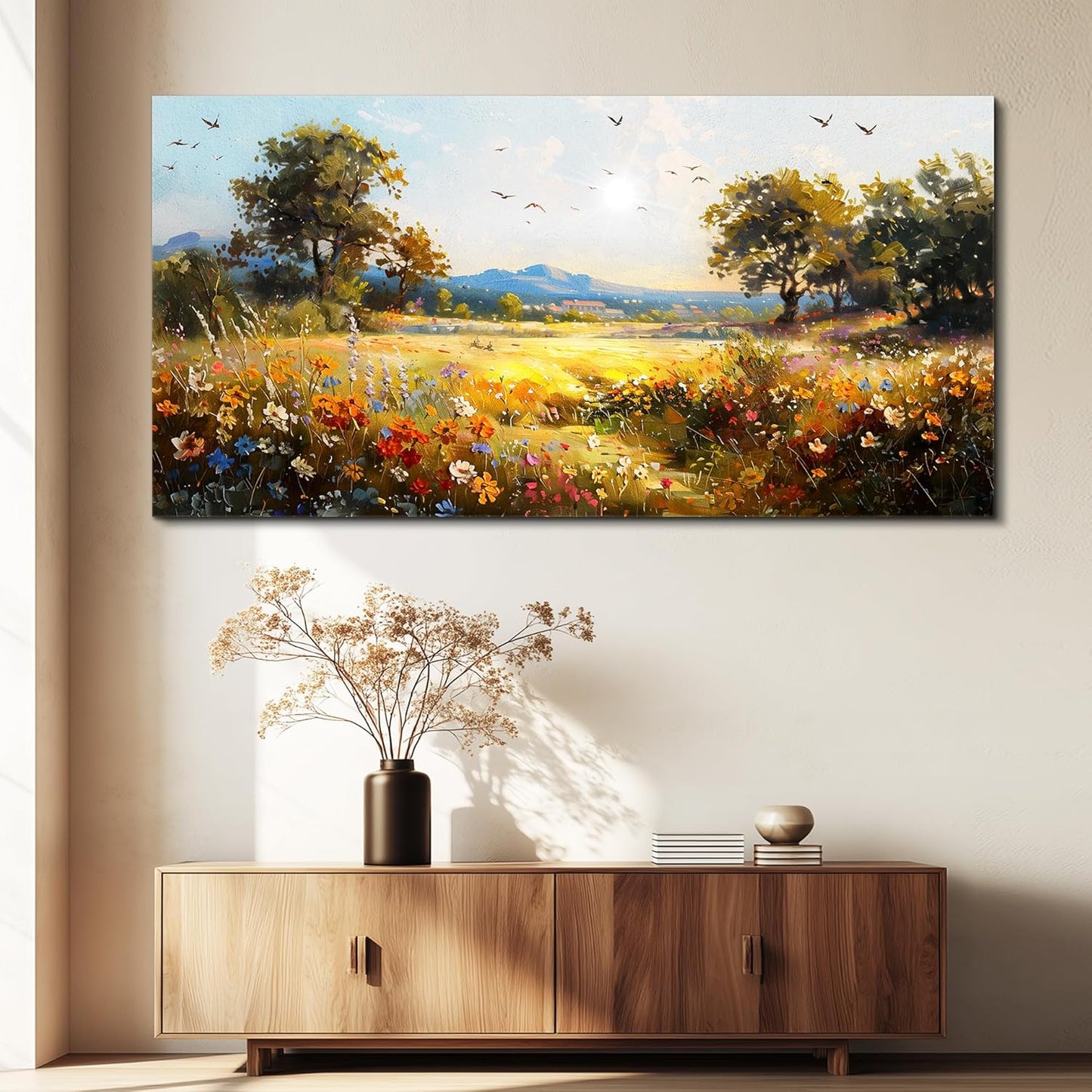 Large Wall Decor for Living Room Canvas Wall Art for Office Wall Decorations for Bedroom Rural Pastoral Painting Artwork Room Home Decor 24x48 in