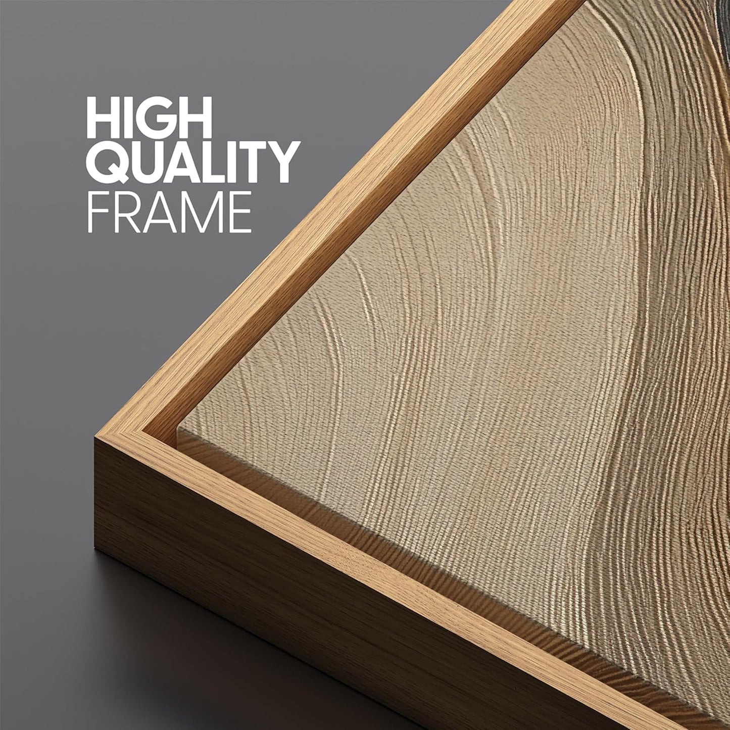 MUDECOR Large Framed Canvas Print Wall Art Abstract Wave Pattern Neutral Black and Brown Modern Geometric Illustrations Decorative Colorful for Bedroom - 60"x20"