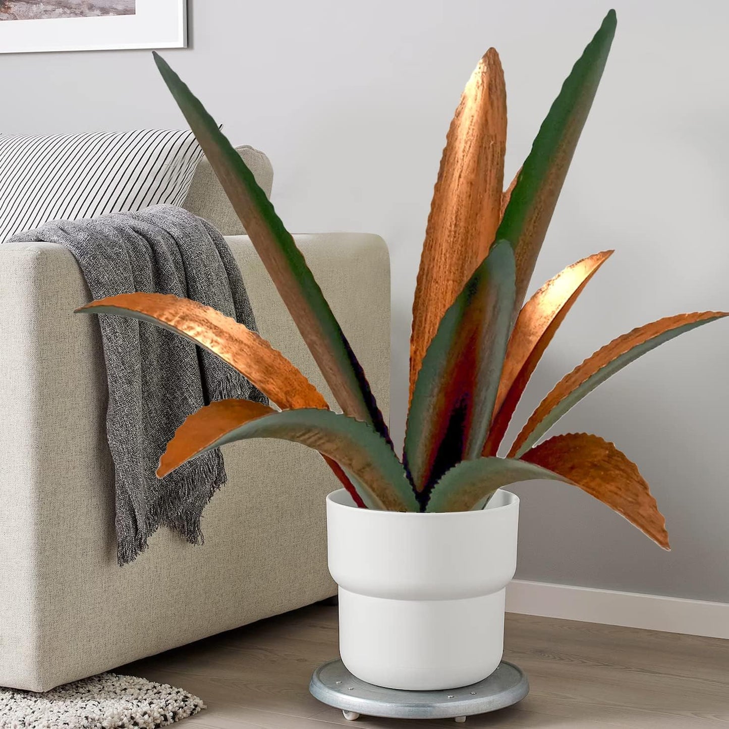 DIY Metal Agave Plant Art Yard Tequila Art Sculpture, Tequila Rustic Garden Sculpture Statue Outdoor Decor,Agave Metal Plants for Yard, Garden Lawn Ornaments (9 Leaves -Green)