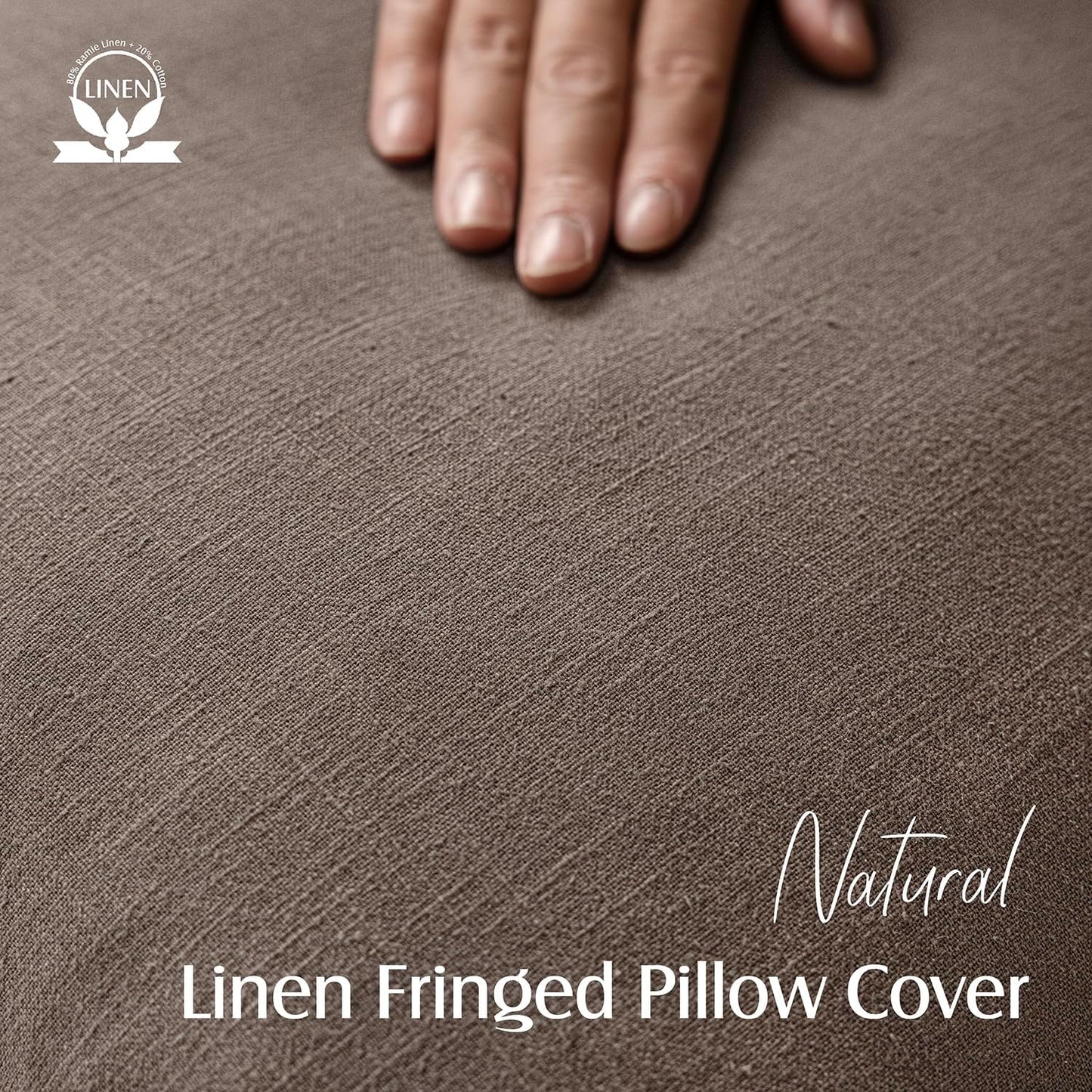 Foindtower Set of 2 Decorative Linen Fringe Lumbar Throw Pillow Covers Boho Farmhouse Cushion Cover with Tassels Accent Pillowcase for Couch Sofa Bed Living Room Home Decor,12×24 Inch,Light Coffee