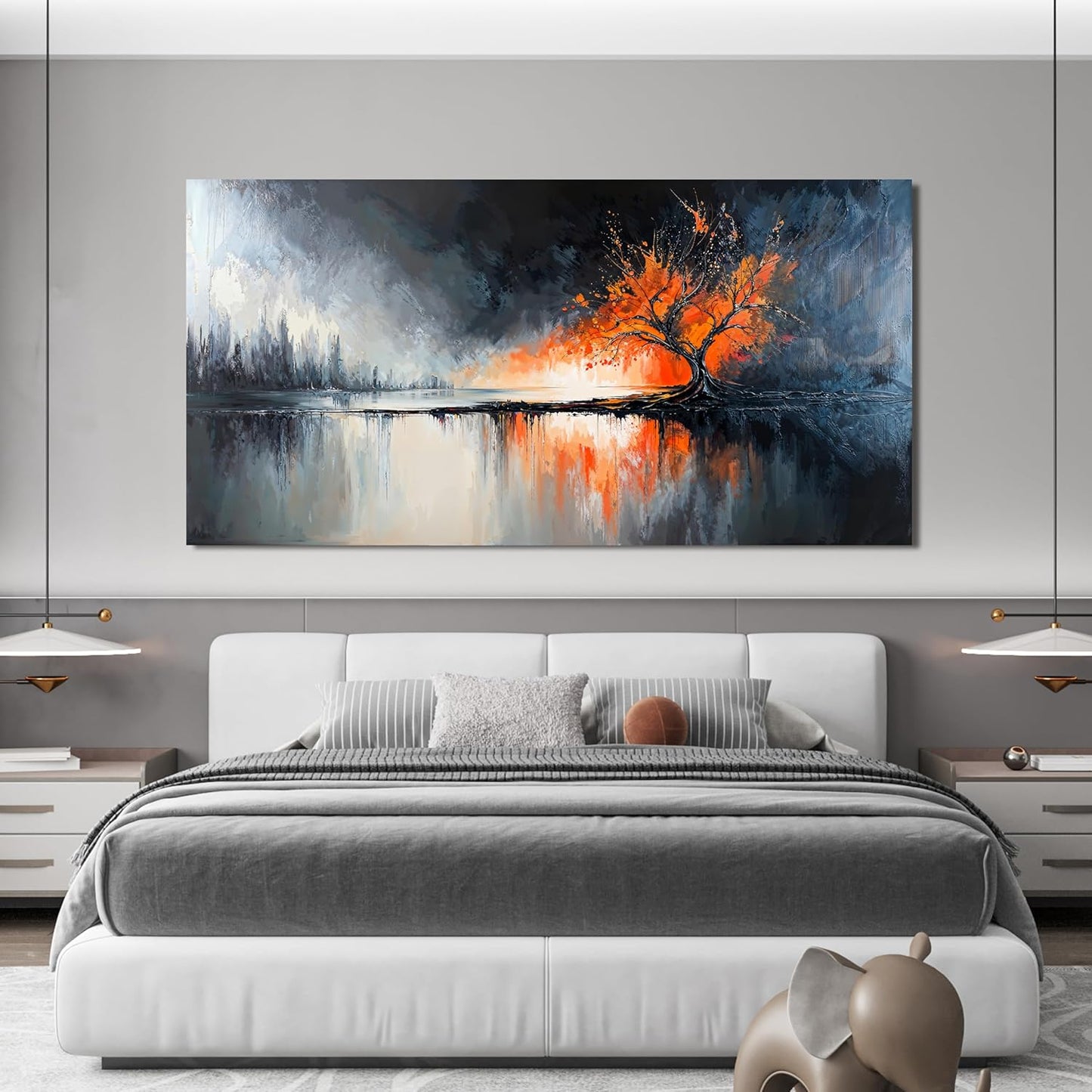 Large Wall Art Decor Black and White Canvas Wall Art Prints Modern Tree of Life Wall Art Abstract Canvas Art Wall Decor Canvas Pictures for Living Room Artwork for Walls Home Office Decor 29" X 58"