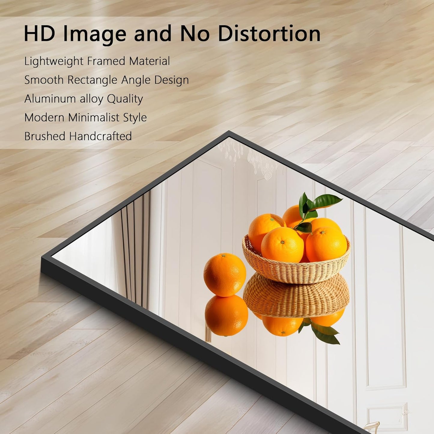 Black Bathroom Mirror for Wall, 30x30 Inch Rectangle Mirrors with Metal Frame, Modern Vanity Wall Square Mirror for Bathroom Living Room, Entryway Hangs Horizontal or Vertical