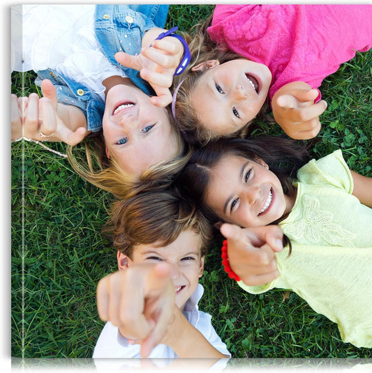 Custom Canvas Prints with Your Photos - Personalized Pictures Print, Customized Photo Gifts, Wall Art Poster Canvas Printing for Wedding, Family, Baby, Pets, Home Office Decor, Wrapped Frame 28x28