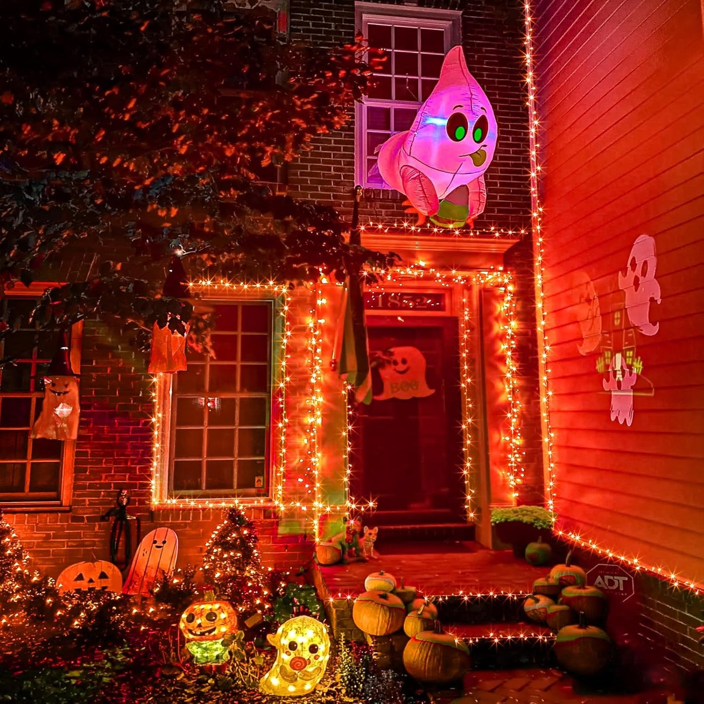 250 LED Orange Lights for Halloween, 82 FT Halloween Lights Indoor Outdoor Clear Wire with 8 Modes, Plug in Waterproof Orange String Light for Christmas Tree Party Thanksgiving Decorations