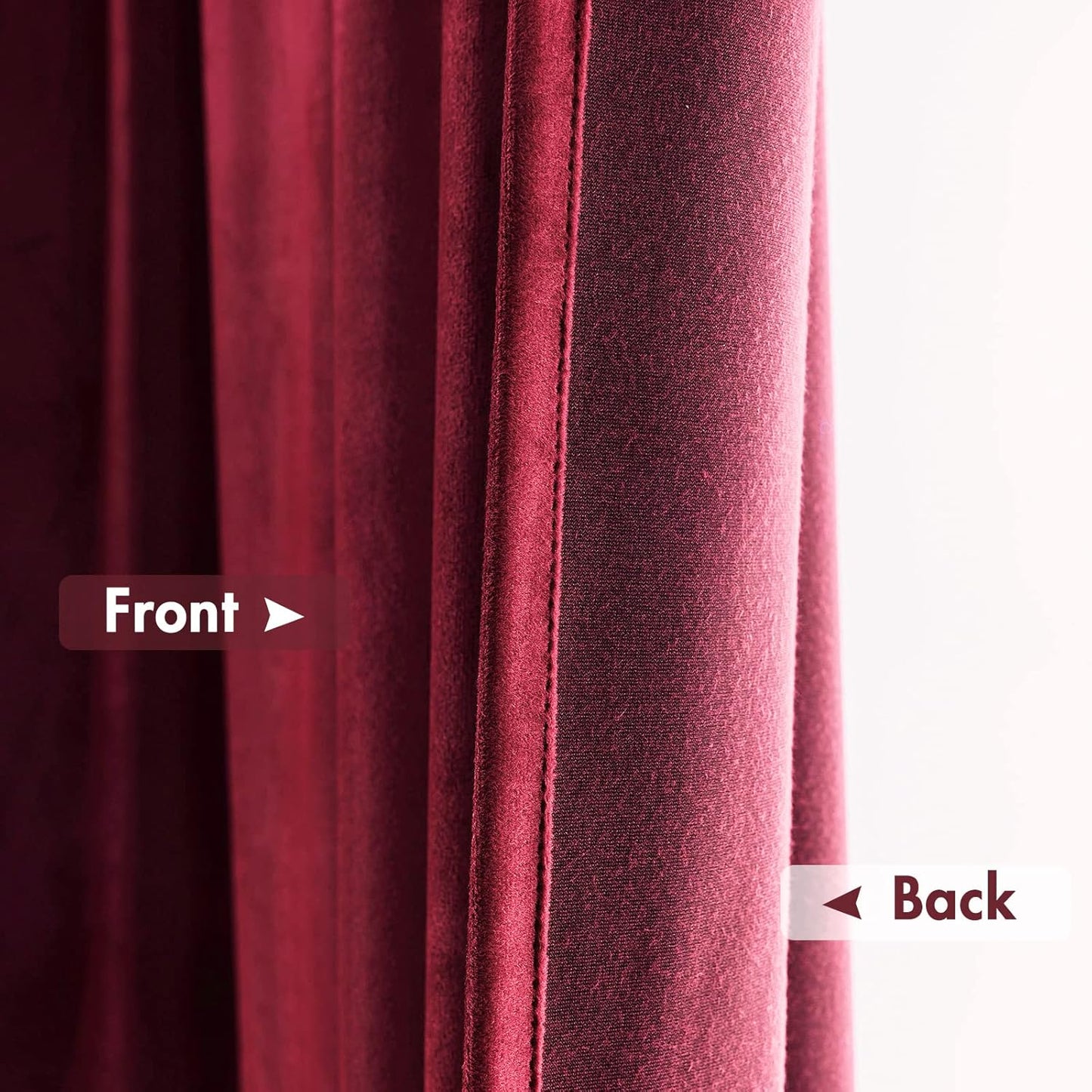 MIULEE Burgundy Velvet Curtains Thermal Insulated Blackout Curtain Christmas Drapes for Bedroom Living Room Darkening 63 Inches Long Curtains Panels Rod Pocket Set of 2