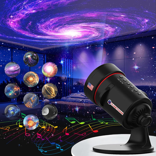 Galaxy Projector with White Noise Sound Machine 28 Soothing Sounds Memory Function Sleeping Timer Star Light Planetarium Projector with Starry Sky Space Solar System Moon Nebula for Adults Baby Kids