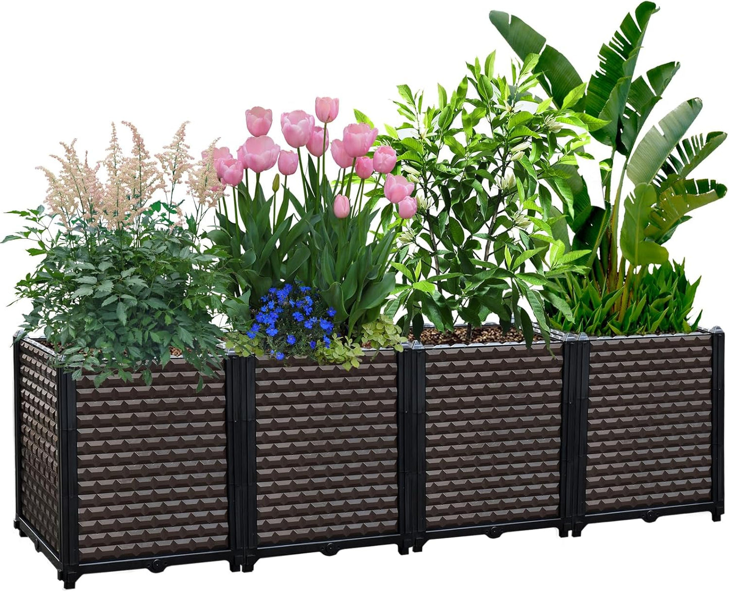 Large Planters for Outdoor Plants - Deepened 20" H, Raised Beds for Gardening Self Watering, Elevated Planter Box with Legs, Rectangular Garden Planters for Outdoor Plants Flowers, 62.9"L x 15.7"W