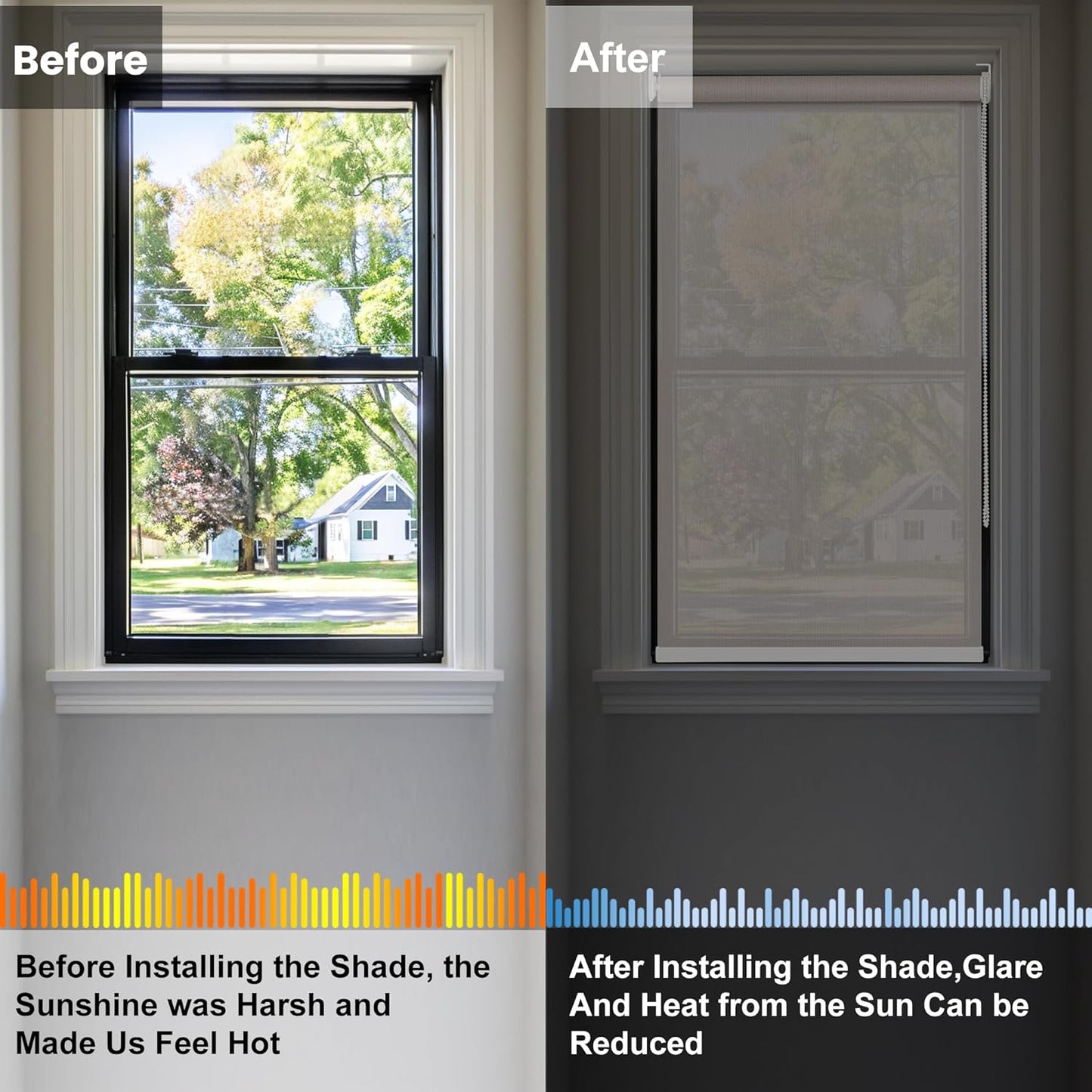 Custom Light Filtering Roller Shades for Windows 5% Openness Solar Shades UV Protection Light Filtering Blinds Heat Insulated Roller Blinds Solar Window Shades for Home Office Door,Beige