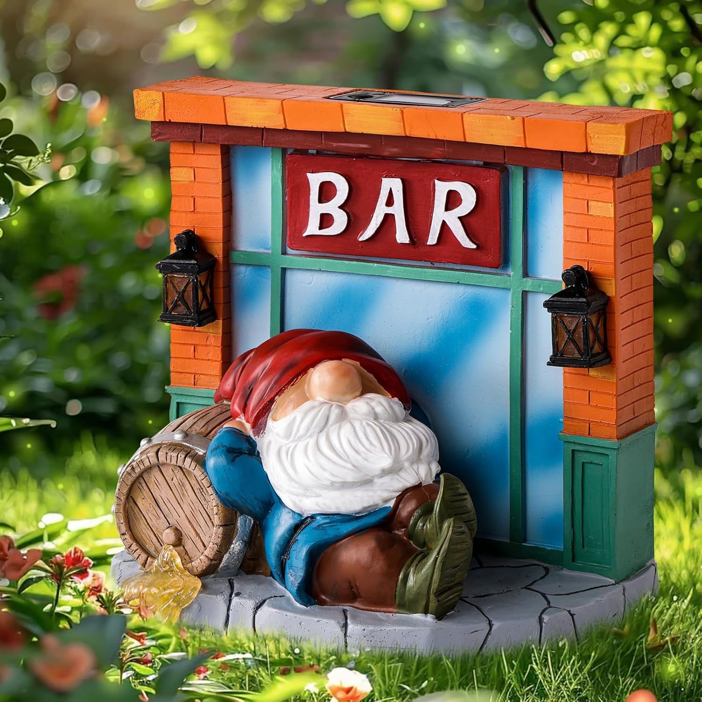 WINTS Garden Gnomes Solar Lights,Solar Gnomes Outdoor,Funny Garden Gnomes Decoration for Lawn,Balcony,Yard,Patio Gnome Gifts for Mom,Men