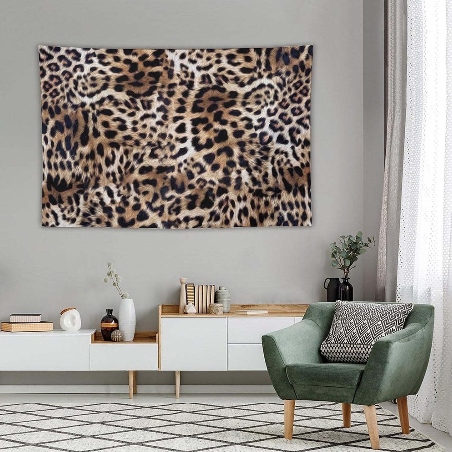 HZOHNAGO Leopard Print Tapestry Nature Wildlife Vintage Cheetah Fur Spot Animal Skin Wild Animals Spots Printed Wall Tapestry Painting Wall Hanging for Bedroom Living Room Dorm 90" W x 60" H