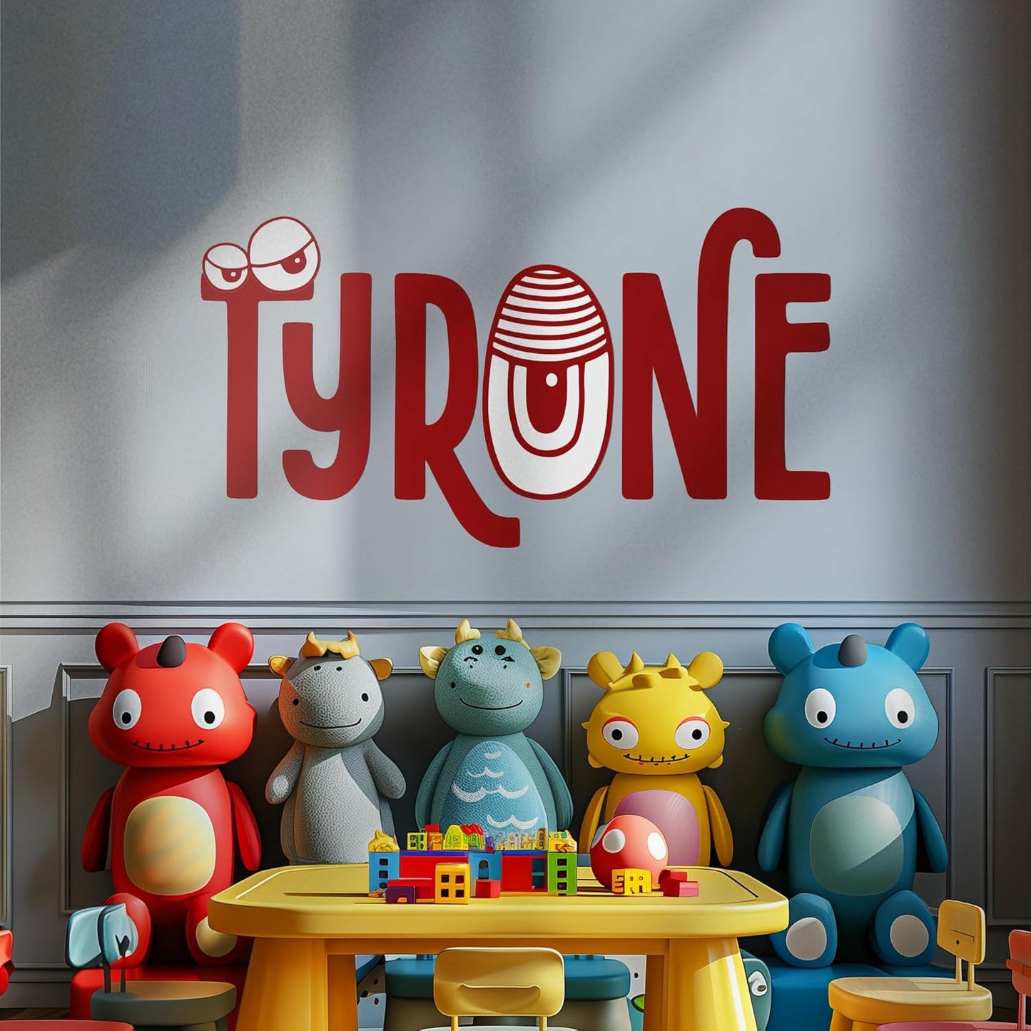 CRYPTONITE Custom Decal for Kids of Monster Stickers | Kid Stickers for Baby Room | Name Sticker for Bedroom Decor | Custom Sticker for Baby Nursery Decor I Multi-Size Options (E. Monster)