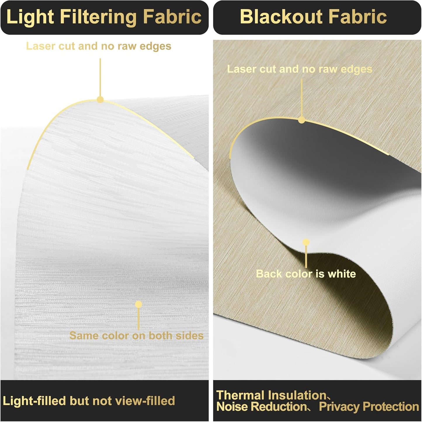 BERISSA Cordless Dual Roller Shades with Cassette Valance,Double Window Shades Blackout and Light Filtering Shades,Day and Night Roller Shades for Home Office Door.Beige and White.42 W x 36" H