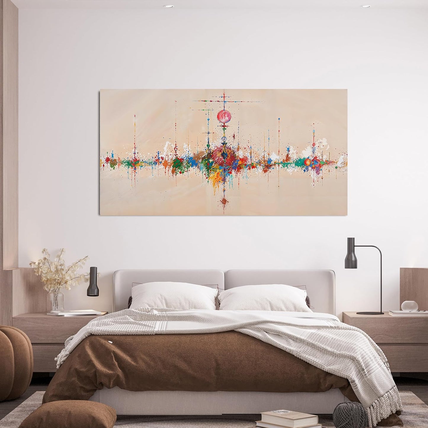 KUPTEU Canvas Wall Art Decor Modern Wall Art Pictures for Living Room Artwork for Walls Large Abstract Colorful Wall Art Prints Abstract Canvas Art Wall Decor Bedroom Home Aesthetic Decor 24" X 48"