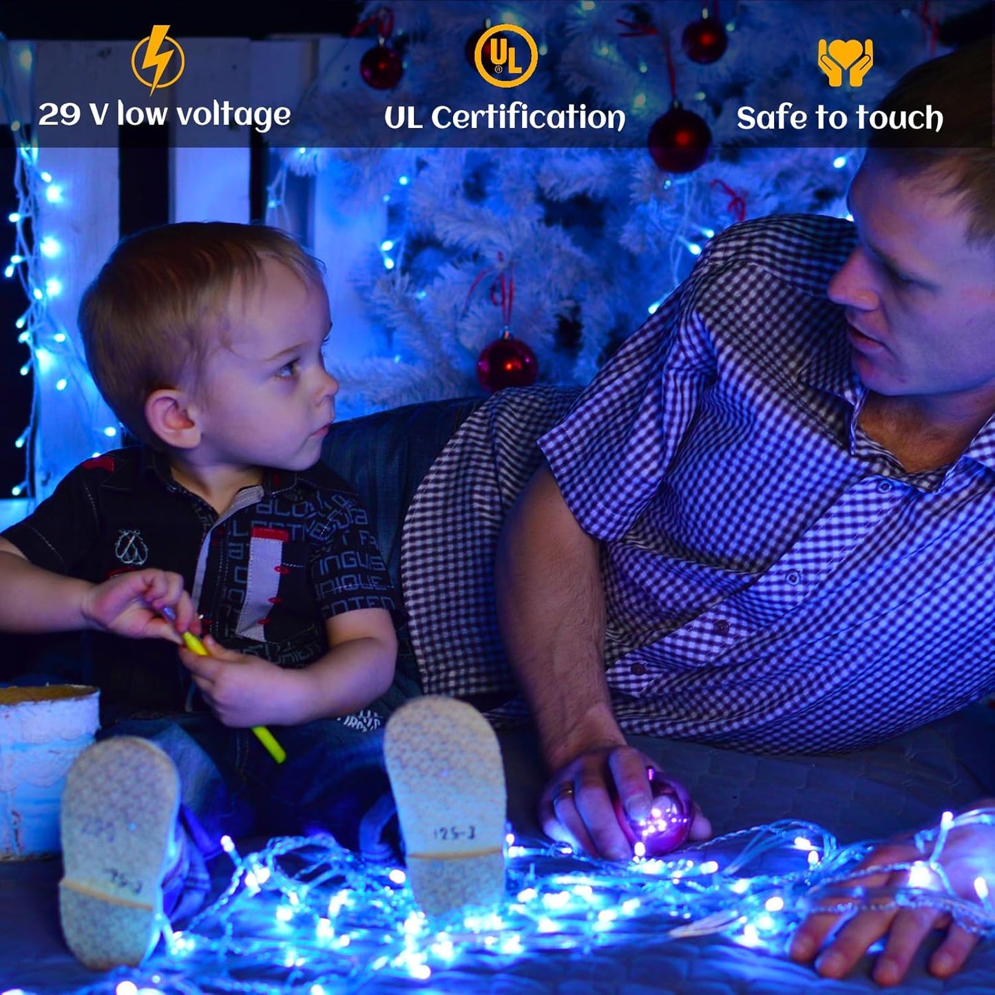 Icicle lights Outdoor - 66ft Christmas Lights with 640LED 120 Drops 8 Modes, Plug in Curtain String Lights Waterproof for Holiday Wedding Party Home Garden Bedroom Indoor Outdoor Decoration, Blue