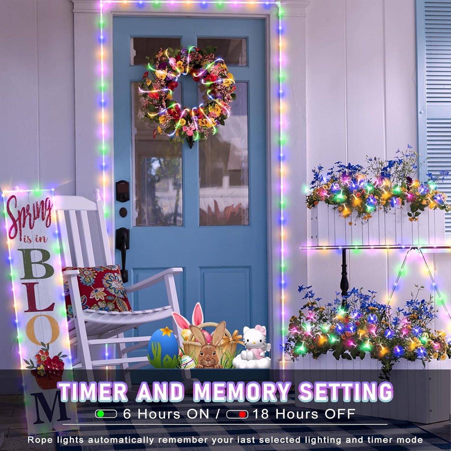 66FT 200 LED Rope Lights for Outside, Plug In Rope Lights Outdoor Waterproof with 8 Modes, Connectable Clear Tube Light for Indoor Bedroom Camping Garden House Party Decoration - Pastel Multicolor