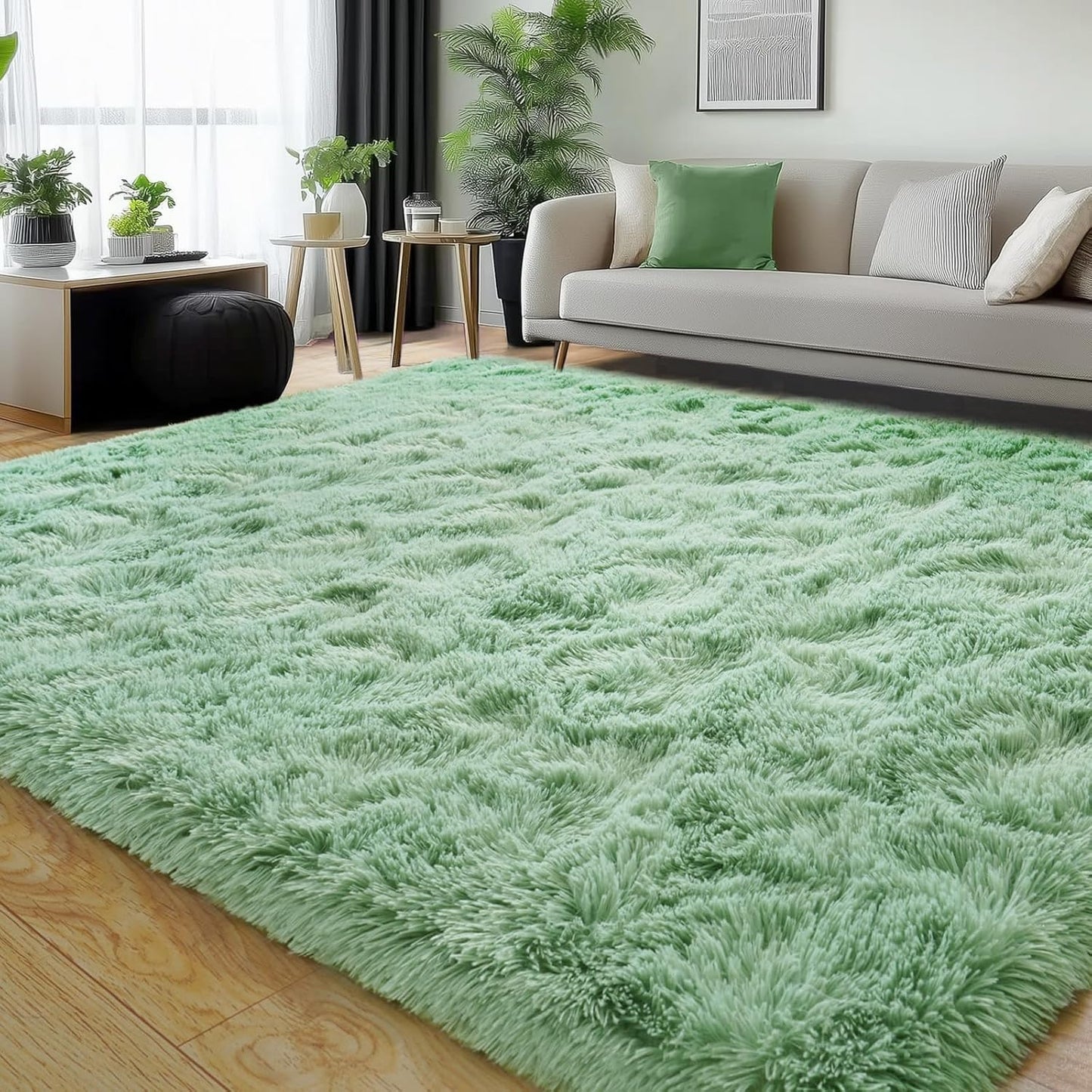 Rezutan 8X10 Feet Rug for Living Room Bedroom,Soft Large Comfy Modern Shaggy Fuzzy Kids Plush Indoor Nursery classroo Home Decor Bedside for Living Room, with Non-Slip Bottom,Camel