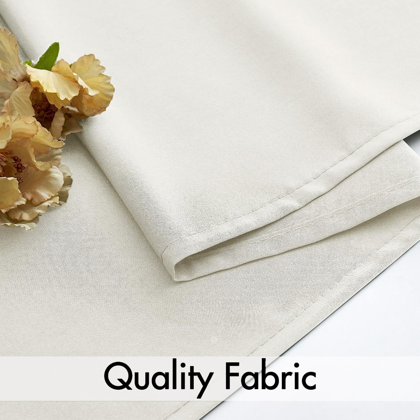 MIULEE Ivory Privacy Sheer Curtains That Let Light in 84 Inches Long Non-See-Through Semi Sheer Curtain Light Filtering Window Curtains Drapes for Living Room Bedroom 2 Panels Set 42 X 84