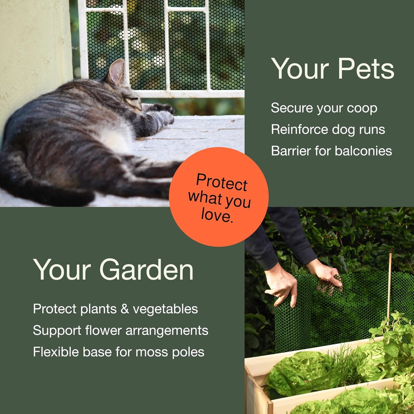 MaPorch Plastic Wire Mesh Fence - Green, 15.71" x 10 ft, 2 Pack - Plastic Chicken Wire Fencing for Dogs, Rabbits & Poultry - Chicken Netting Barrier - Balcony Netting for Pets - Balcony Cat Barrier