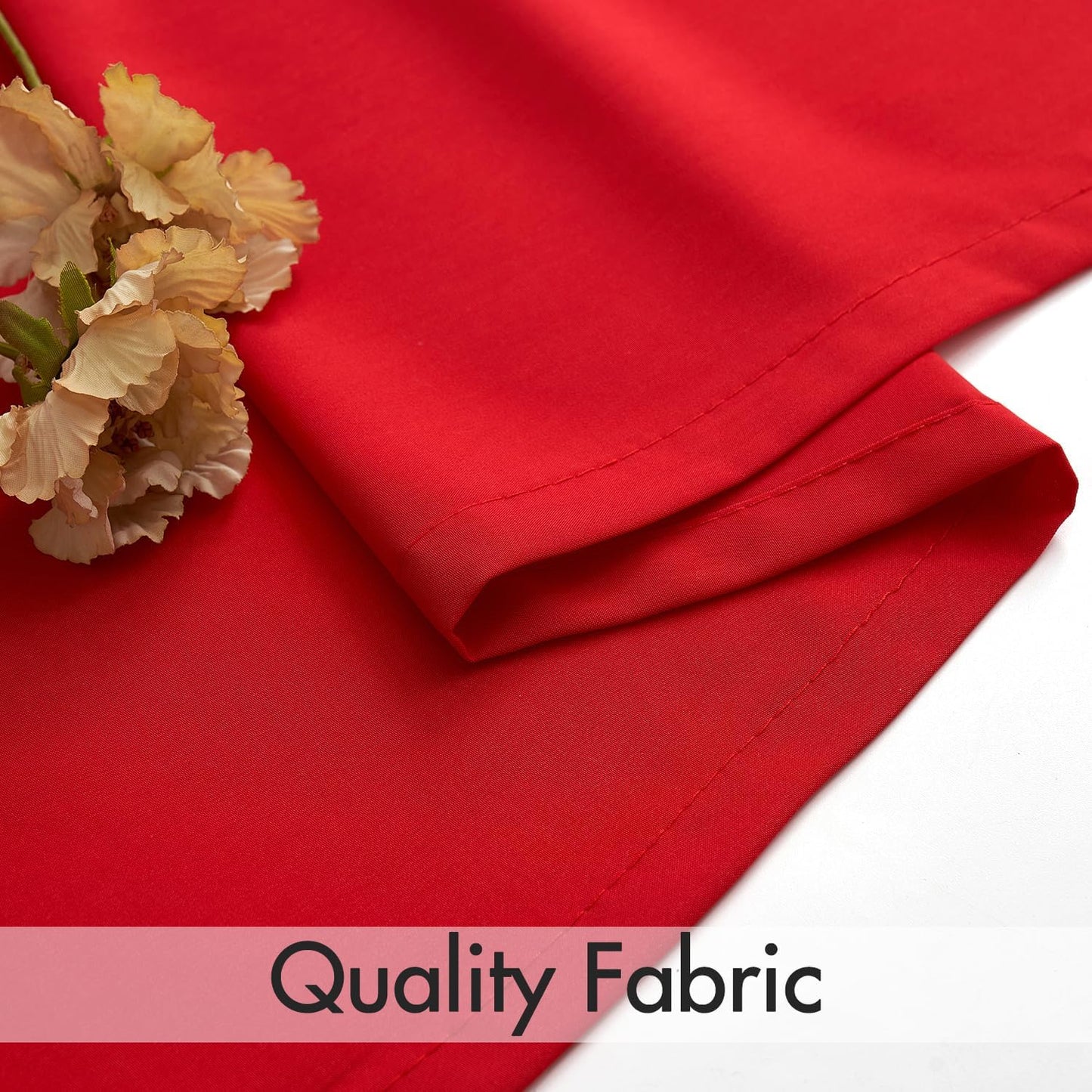 MIULEE Red Privacy Sheer Curtains That Let Light in 72 Inches Long Non-See-Through Semi Sheer Curtain Light Filtering Window Curtains Christmas Drapes for Living Room Bedroom 2 Panels Set 42 X 72