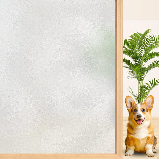 Niviy Frosted Glass Window Film Opaque Window Cling Privacy Film Non Adhesive Glass Door Shower Window Covering for Bathroom Home Office, 11.8" x 78.7"