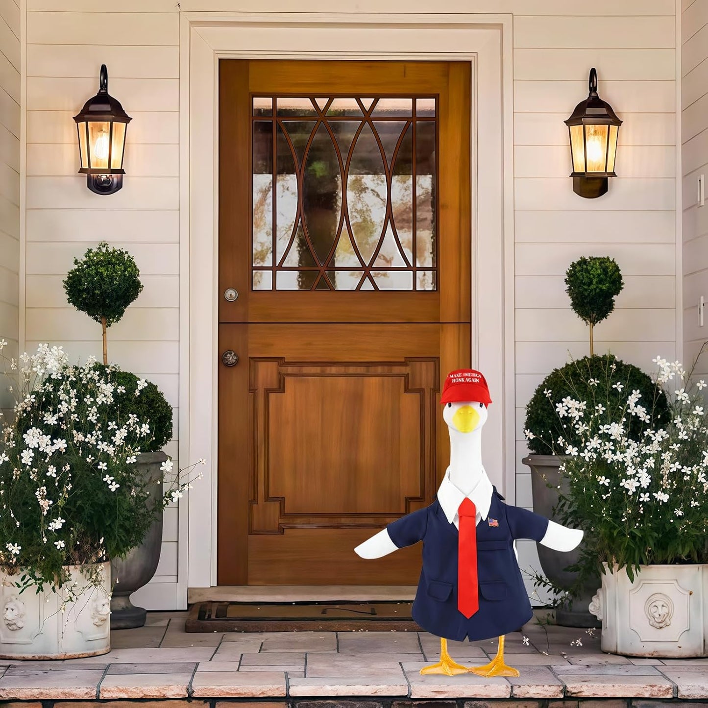 3 Pcs Porch Goose Outfits, for 23-28 Inch Porch Goose,Patriotic Costume for Plastic/Cement Statue for Outdoor Courtyard Garden Terrace Art Decoration (Patriotic Costumes)