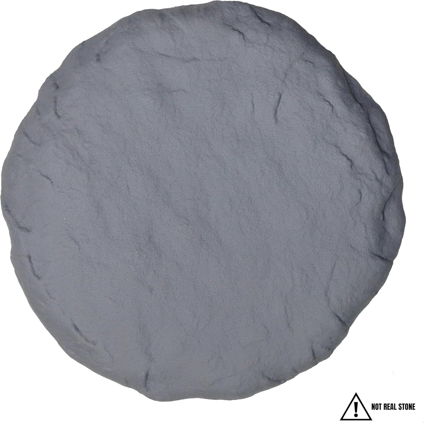 Ei Circular 15.5” Stepping Stones with Ground Stakes - Home or Garden Step Stones for Outdoor Walkway or Pathway Pavers - Resin Material (4, Light Grey Stone)