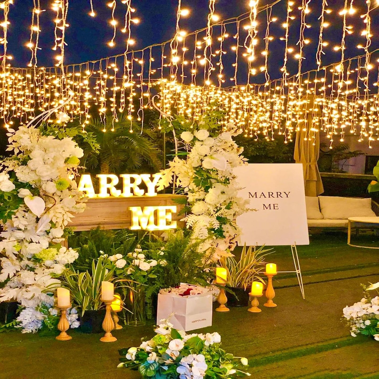 Icicle Lights for Outside, 33FT 400 LED Icicle Christmas Lights Outdoor, Waterproof & 8 Modes & Timer, Plug in Twinkle String Light for Indoor Patio Party Wedding Xmas Holiday Decorations, Warm White