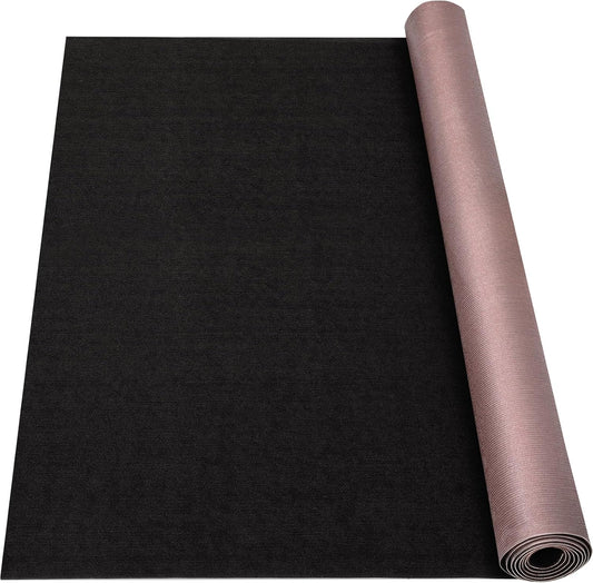 Marine Carpet, 5 FT x 15 FT Black Indoor/Outdoor Rug 0.2" Thick TPE Backed Non-Slip Boat Carpet Roll for Home, Patio, Porch, Deck