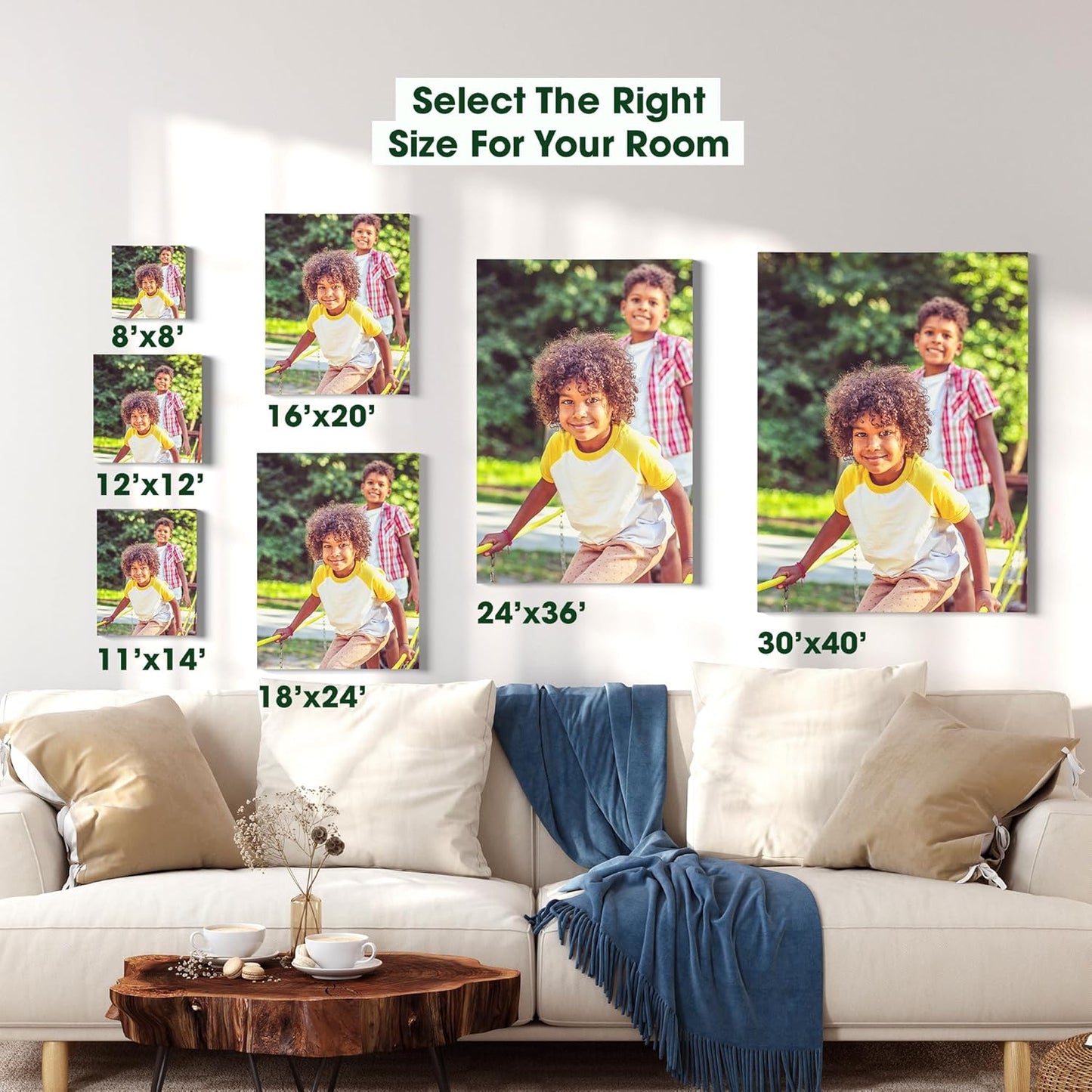 BuildASign Custom Canvas Prints with Your Photos – Personalized Picture To Canvas Wall Art, Perfect for Home Decor, Gifts & Keepsakes, Ready to Hang (16" L x 20" W x .75”D, Classic Brown)