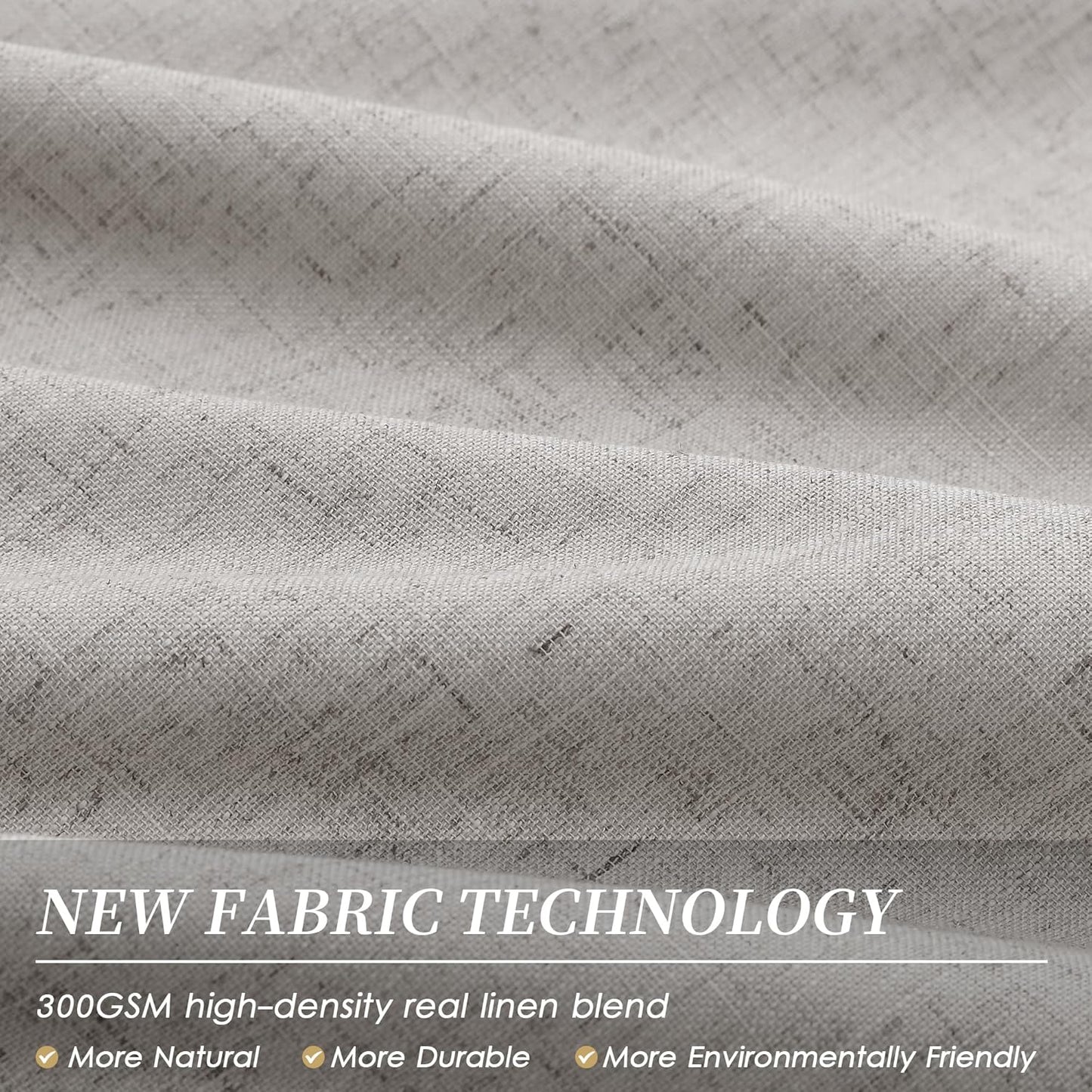 BOODII Silver Gray Linen Blackout Curtains for Bedroom 84 Inch Length 2 Panels Set Room Darkening Curtains Black Out Curtain Neutral Thermal Insulated Living Room Nursery Drapes Back Tab 52x84