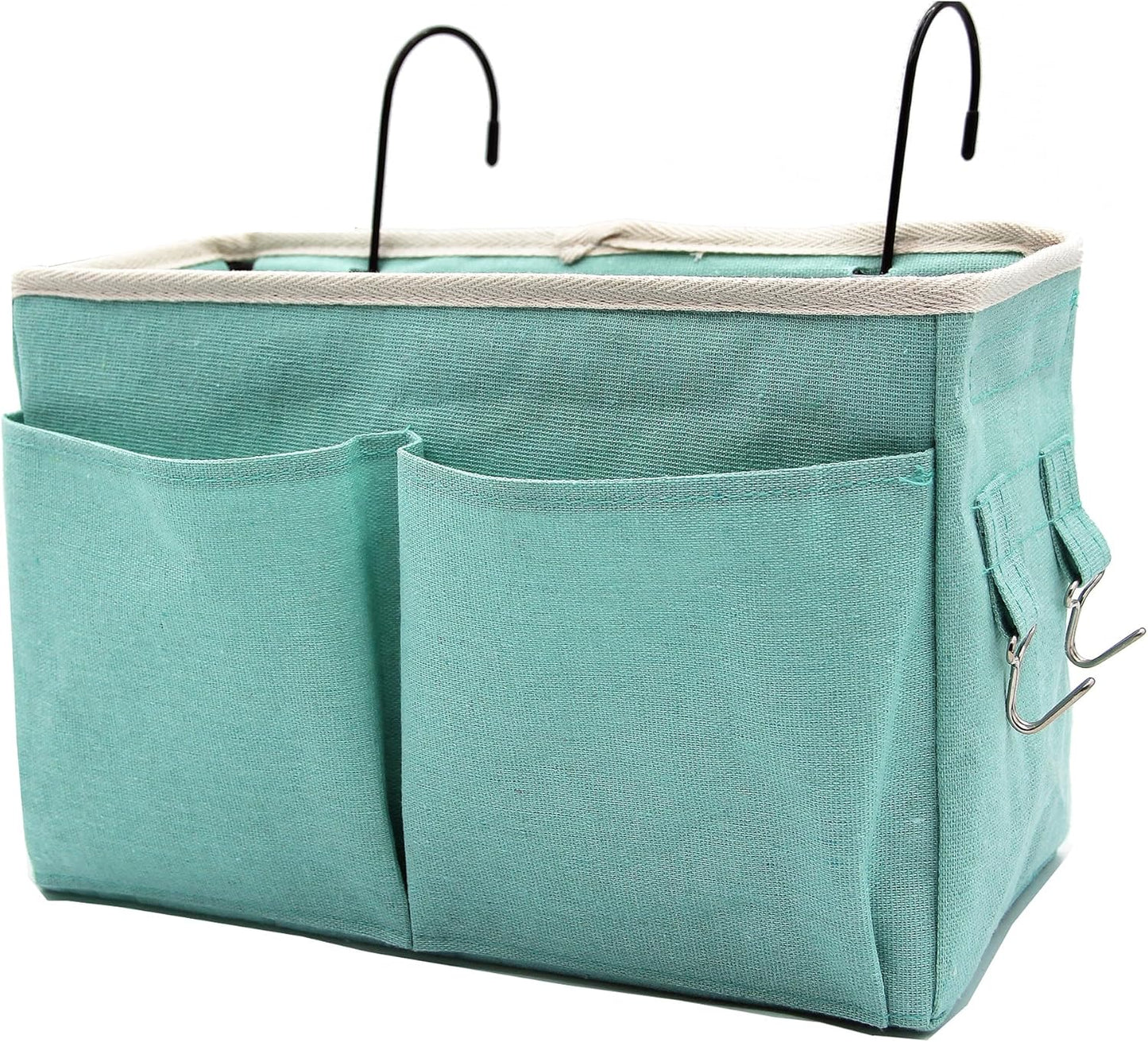 Bedside Caddy Bedside Hanging Storage Basket Multi-Function Organizer Caddy for Bunk and Hospital Beds Dorm Rooms Bed Rails, Can be Placed Glasses Books Mobile Phones(Green)