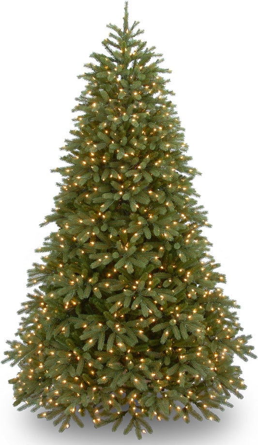 National Tree Company 'Feel Real' Pre-lit Artificial Christmas Tree | Includes Pre-strung White Lights and Stand | Jersey Fraser Fir Medium - 7.5 ft