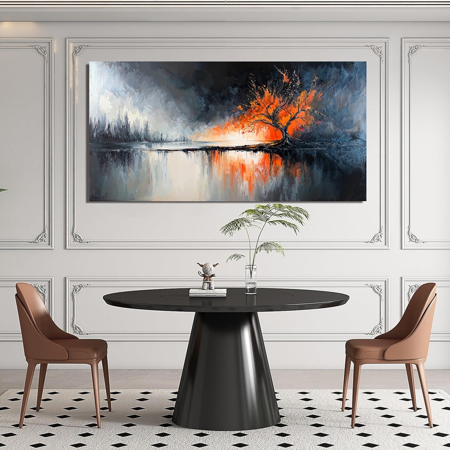 Canvas Wall Art Decor Large Black and White Wall Art Prints Modern Tree of Life Wall Art Abstract Canvas Art Wall Decor Wall Art Pictures for Living Room Artwork for Walls Home Office Decor 24" X 48"