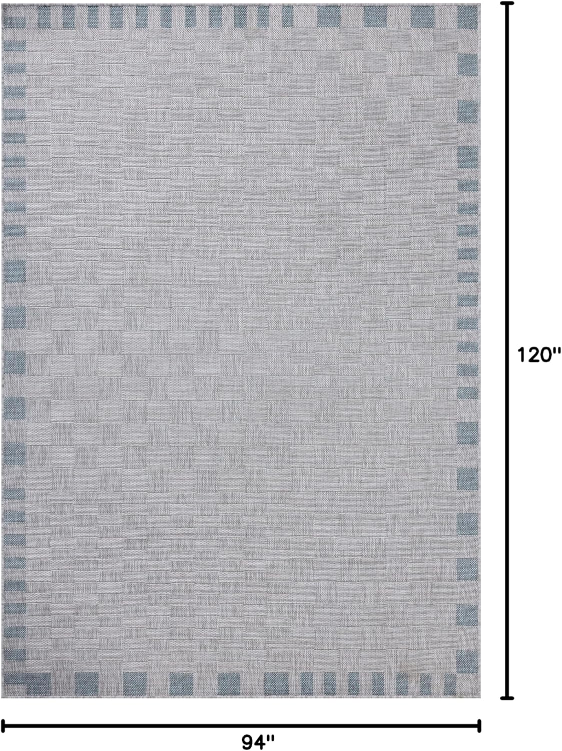 Loloi Amber Lewis Topanga Collection TOP-07 Silver/Blue 7'-10" x 10' Indoor/Outdoor Area Rug