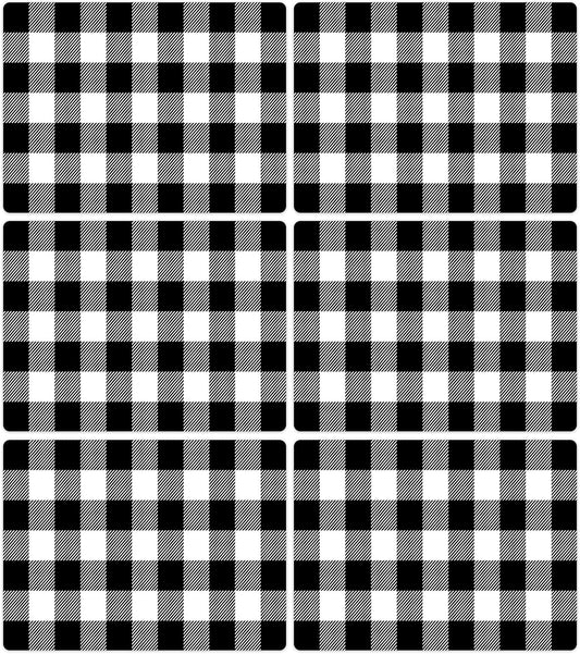 Black and White Plastic Placemats Set of 6 Check Plaid Table Mats Black Buffalo Plaid Place Mats Wipe Clean Washable Table Placemats for Indoor Outdoor Heat Resistant Kitchen Dining Table
