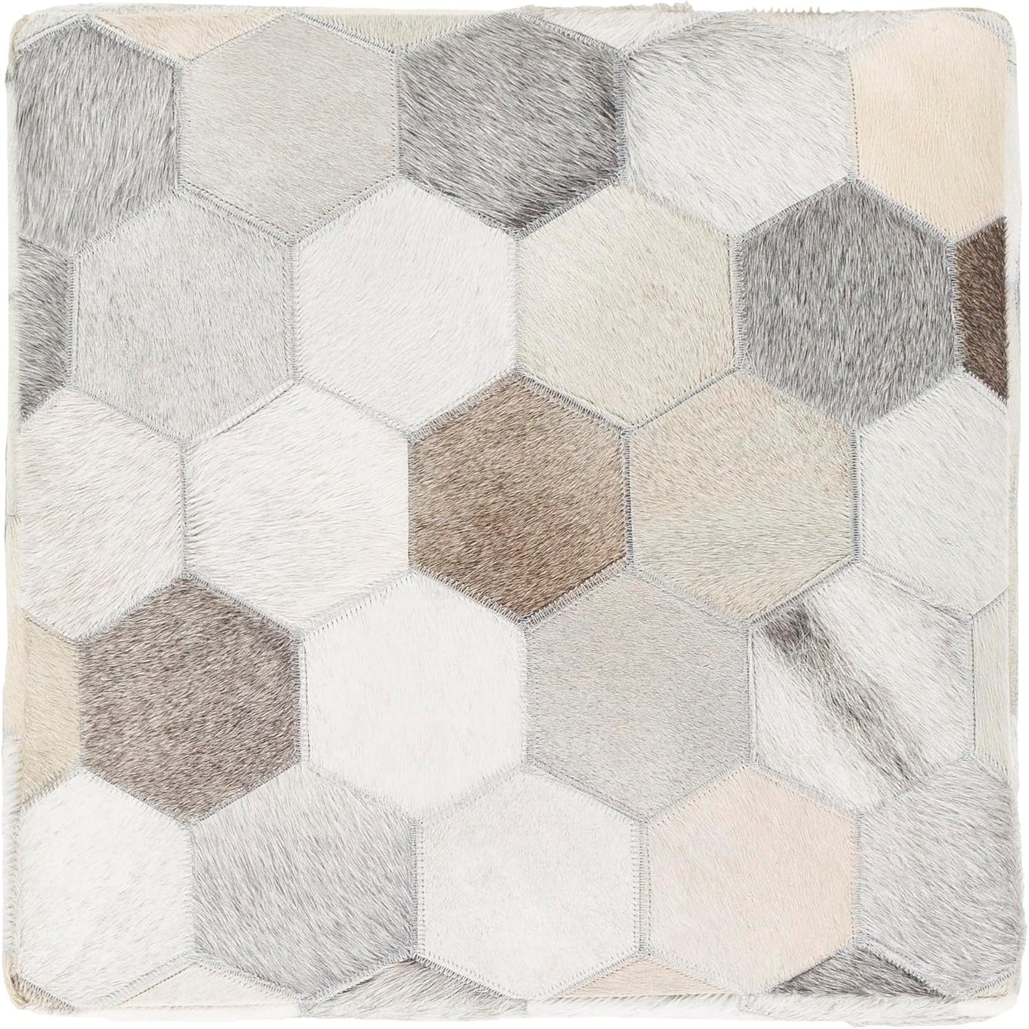 Mark&Day Pouf Ottoman, Gutenstein Rustic Ivory Cube Pouf Foot Rest for Living Room, Bedroom and Boho Home Decor (18"x18"x18")