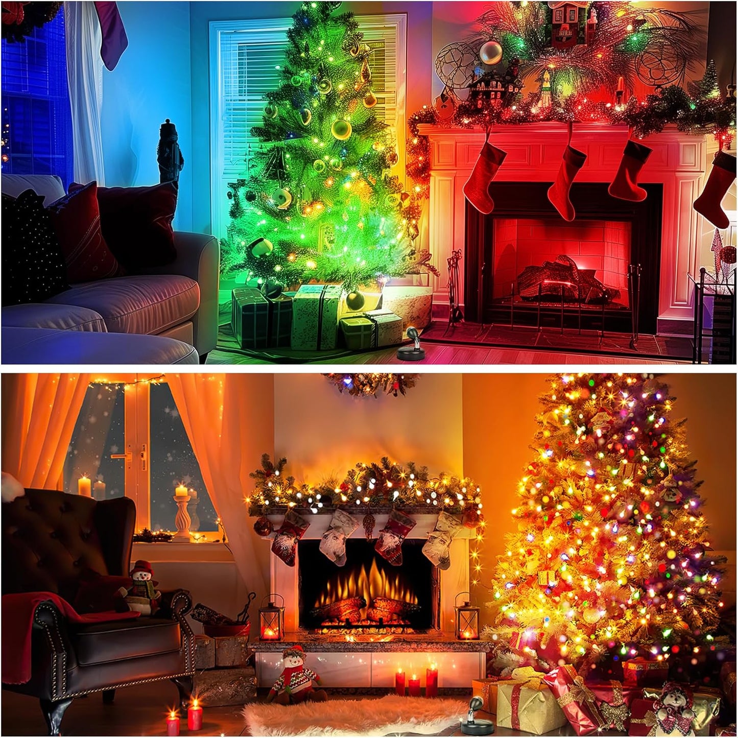 Wireless RGBW Spot Lights Indoor Decor, 4 Pack Floor Uplighting Indoor, 13 Color Changing Tree Light, Picture Light with Remote and Timer, Accent Lights for Plant Christmas Holiday Party