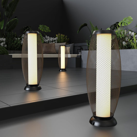 Patio Solar Light Flickering Flame Solar Lamps Hollow Out Waterproof Outdoor Lantern Metal Decorative Lights for Deck Porch Yard