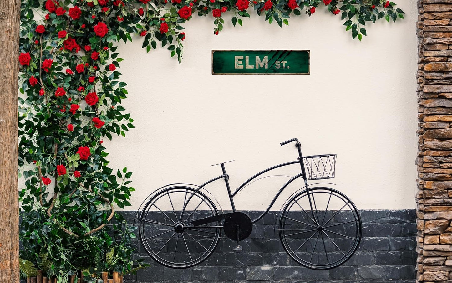 Vintage Tin Sign Retro Metal Elm St Signs Stylish Wall Art Plaques for Home Decor Bathroom Kitchen House and Gothic Wall Decor or as a Unique Poster 16x4 in