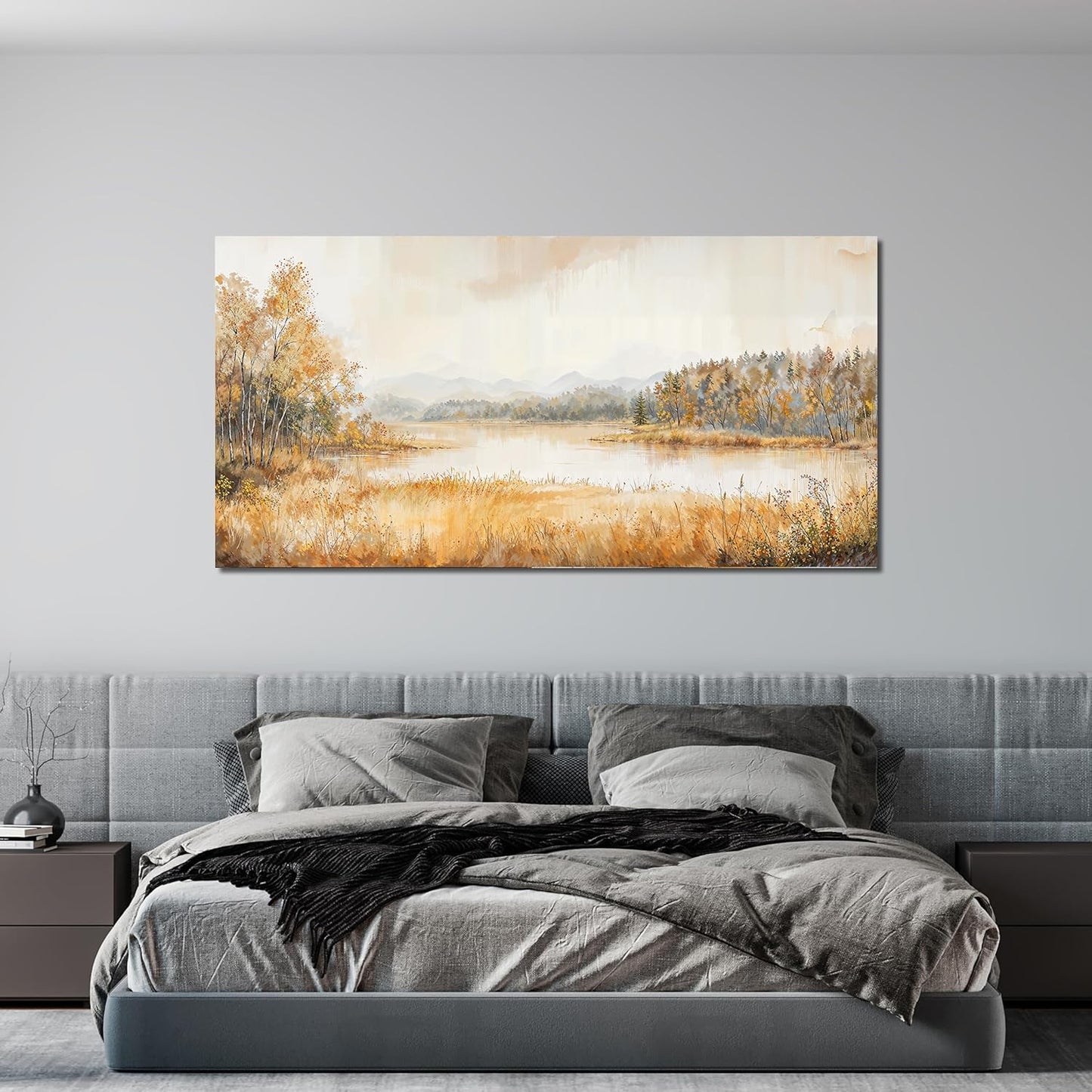 KUPTEU Canvas Wall Art Decor Large Wall Art Pictures for Living Room Coastal Landscape Wall Art Prints Art Work for Wall Decorations Artwork for Walls Bedroom Home Aesthetic Art Decor 24" X 48"