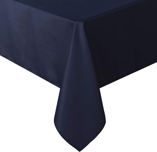 sancua Rectangle Tablecloth - 60 x 120 Inch - Stain and Wrinkle Resistant Washable Polyester Table Cloth, Decorative Fabric Table Cover for Dining Tables, Buffet Parties and Camping, Navy