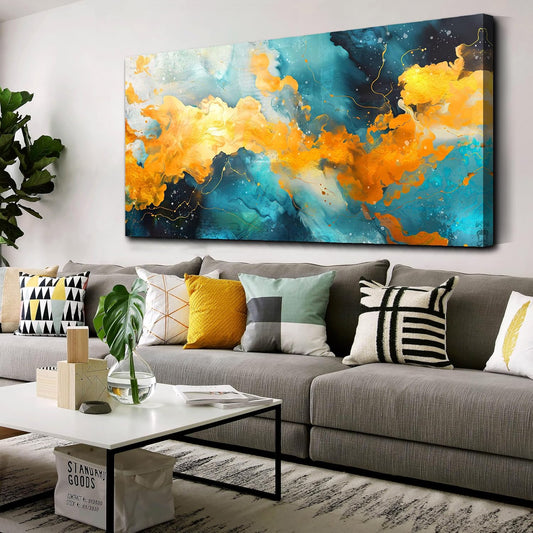 LAOTOART Colorful Wall-Art - Large Abstract Canvas Wall-Art - Paintings for Wall Decorations Ready to Hang Size 29" x 59"